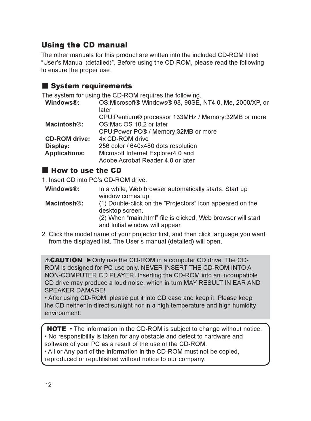 Hitachi 8916, 8755H user manual Using the CD manual 