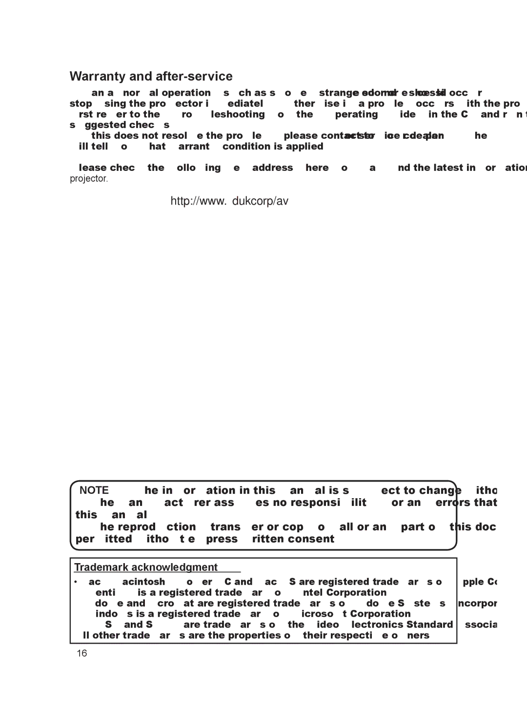 Hitachi 8916, 8755H user manual Warranty and after-service, Trademark acknowledgment 