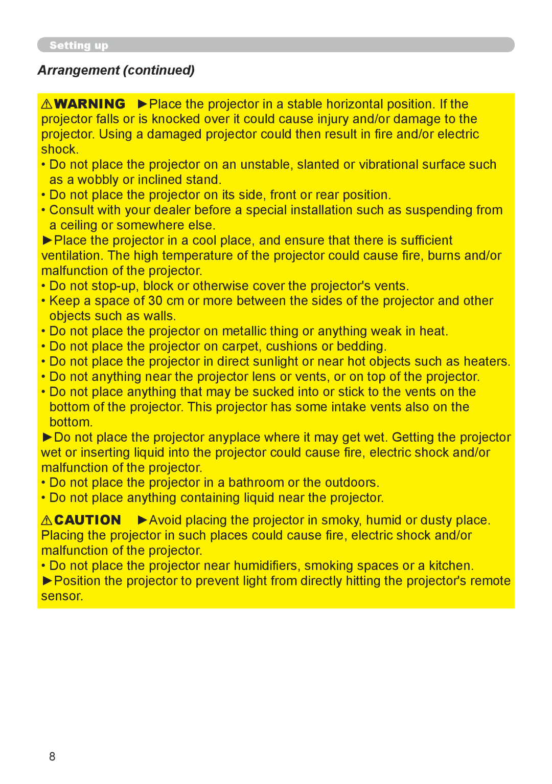 Hitachi 8916 user manual Arrangement 