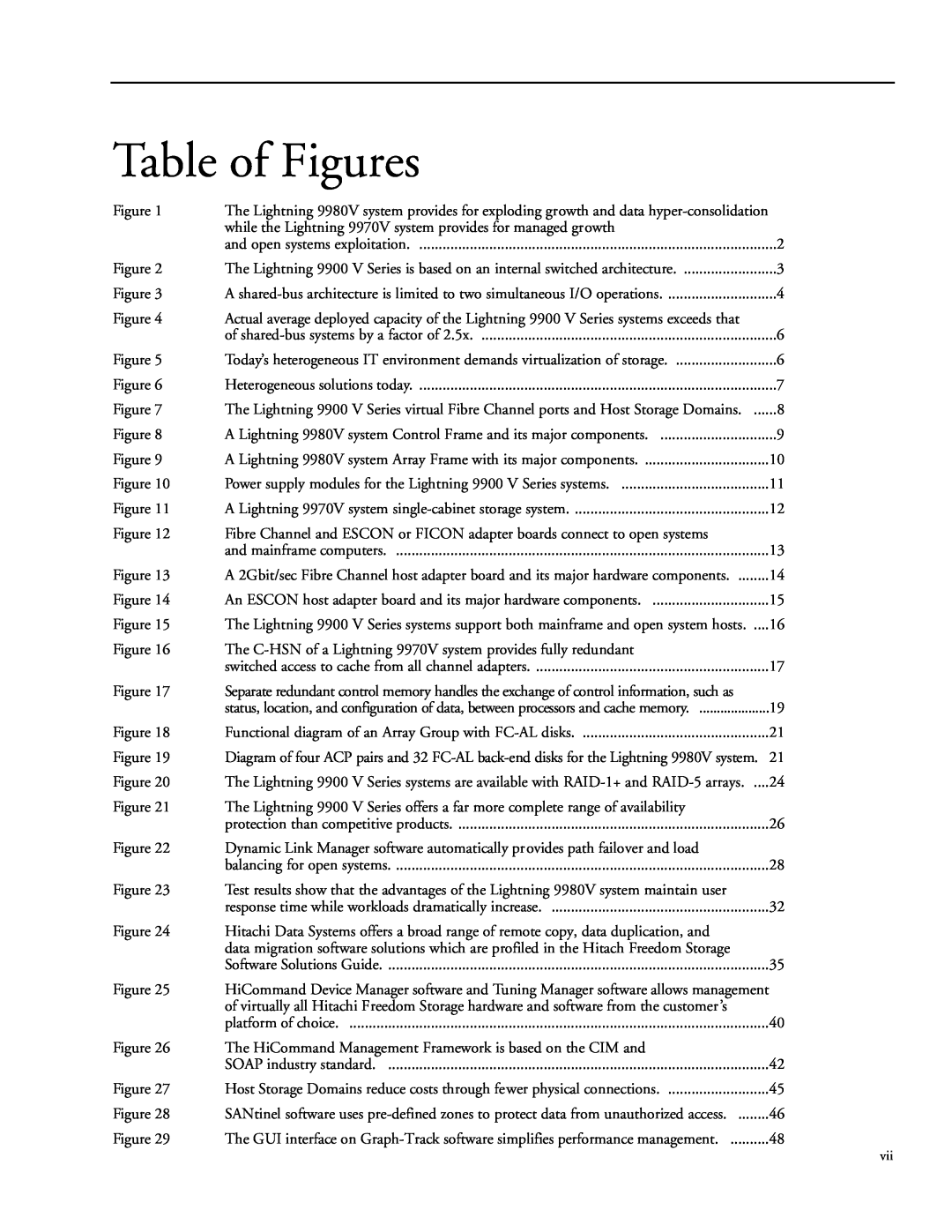 Hitachi 9900 manual Table of Figures 
