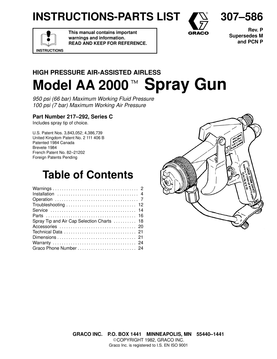 Hitachi AA 2000 dimensions 307±586, Table of Contents 