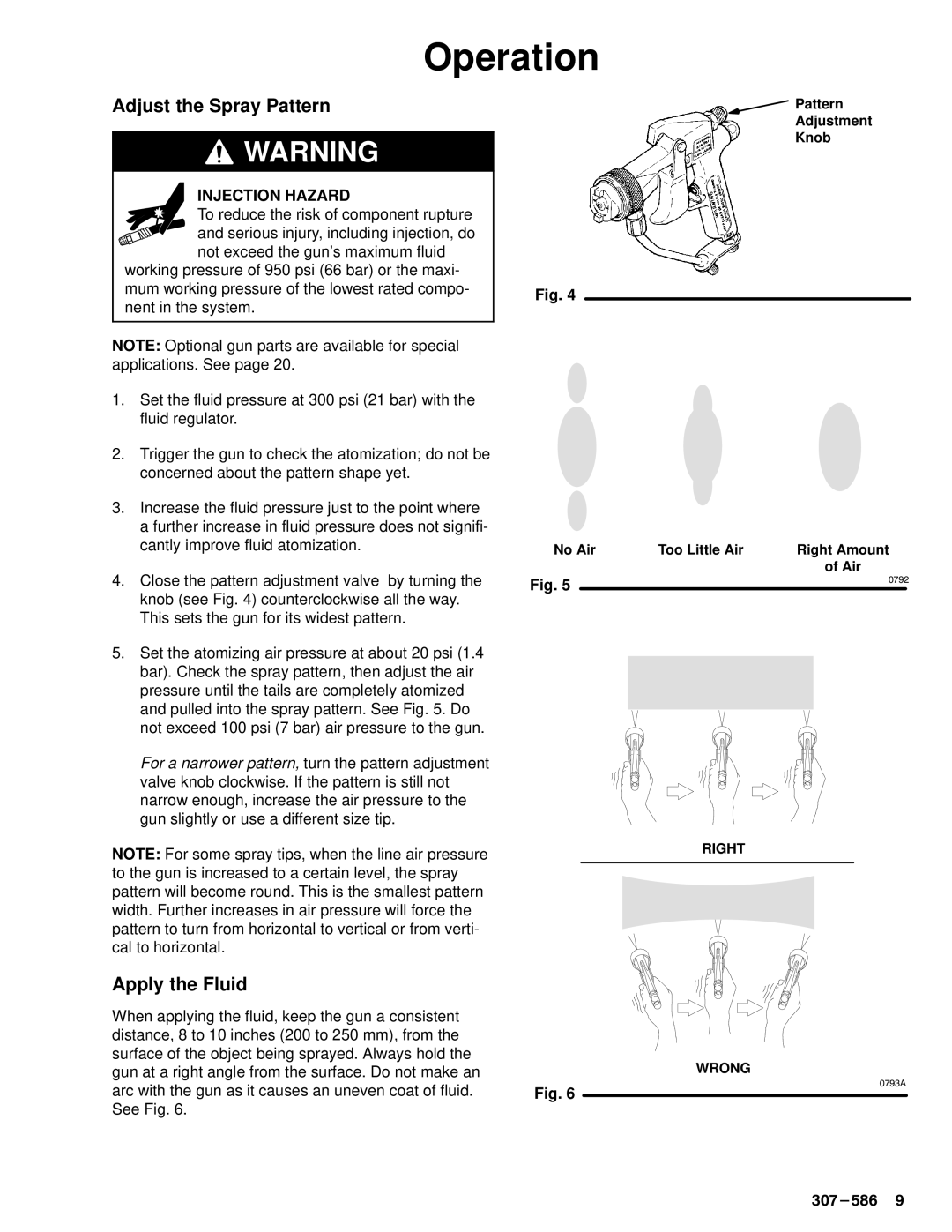 Hitachi AA 2000 dimensions Adjust the Spray Pattern, Apply the Fluid 