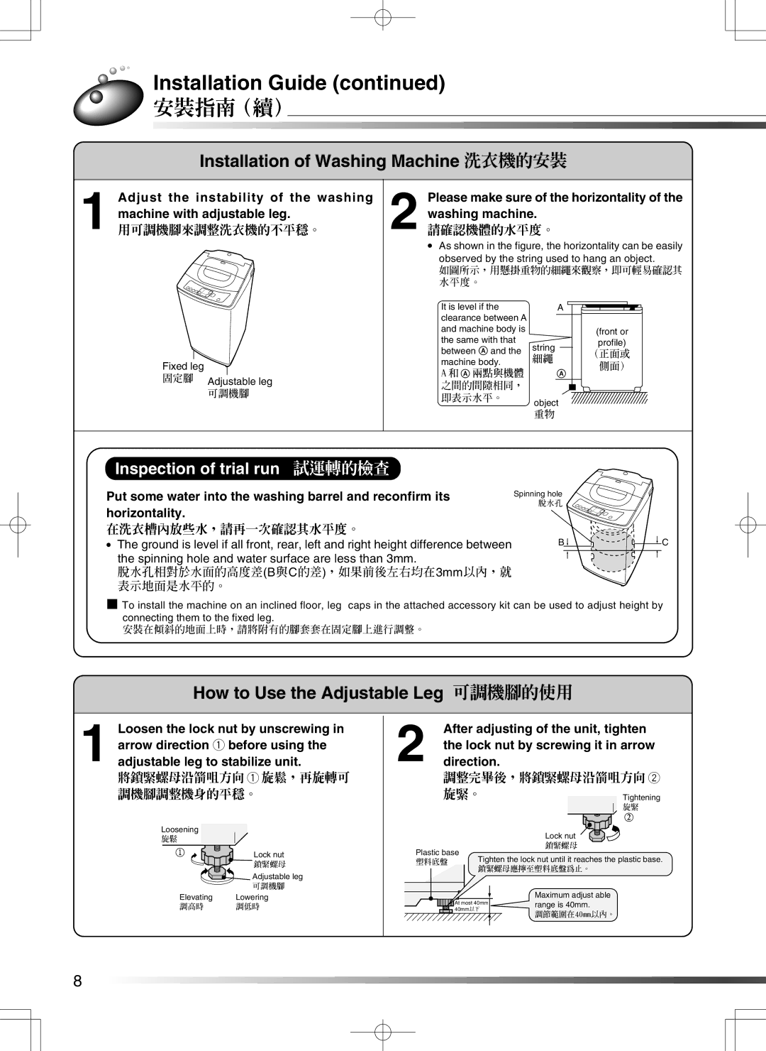 Hitachi AJ-S55GZ user manual 安裝指南（續） 