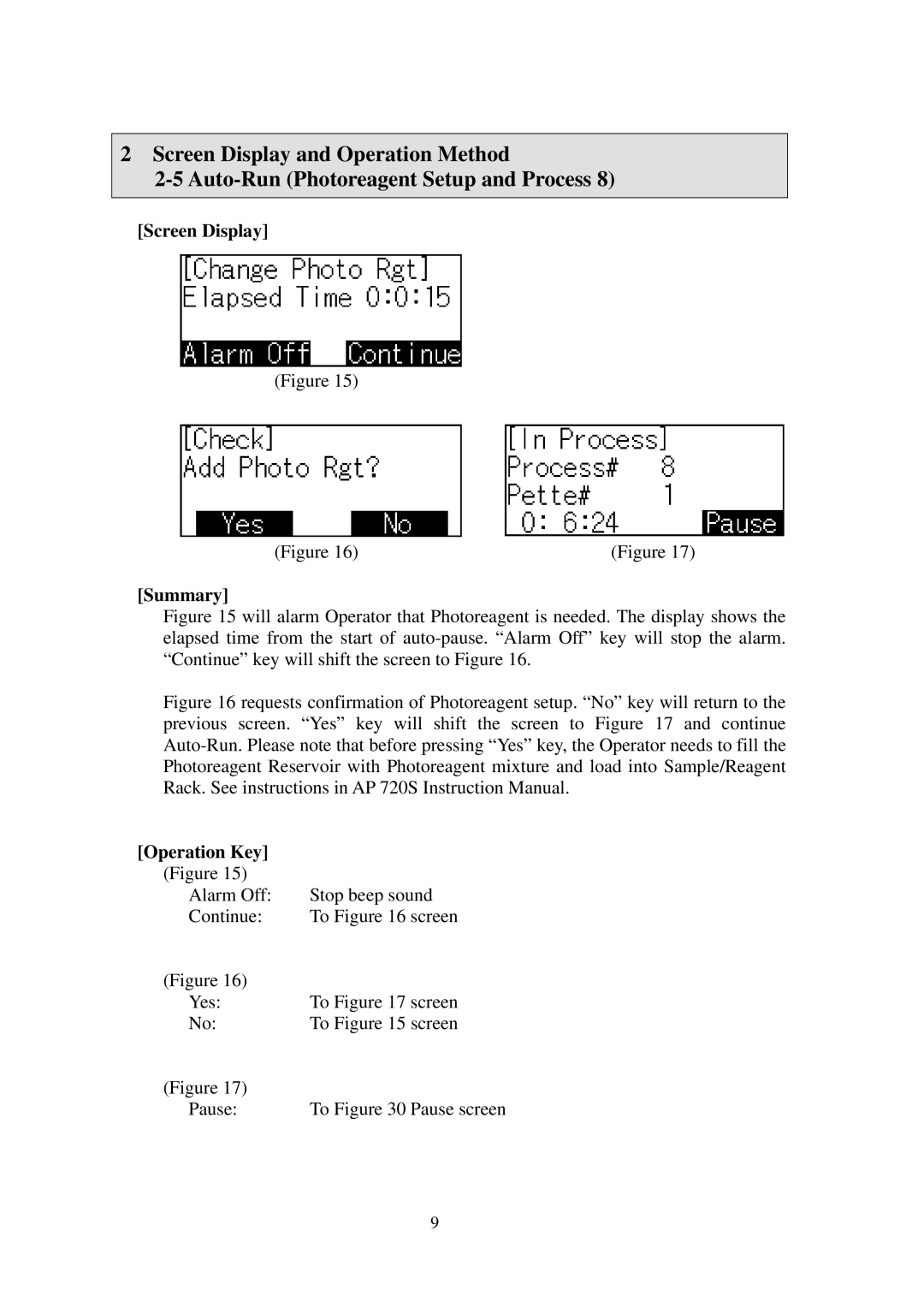 Hitachi AP 720STM manual Screen Display Summary 