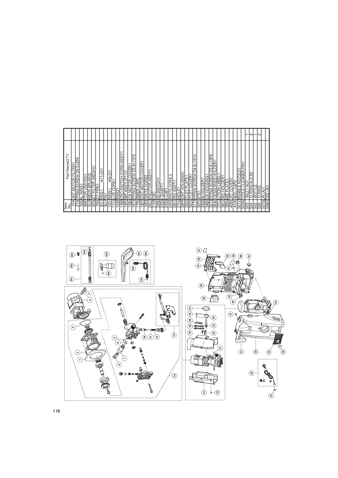 Hitachi AW 100 manual 116 