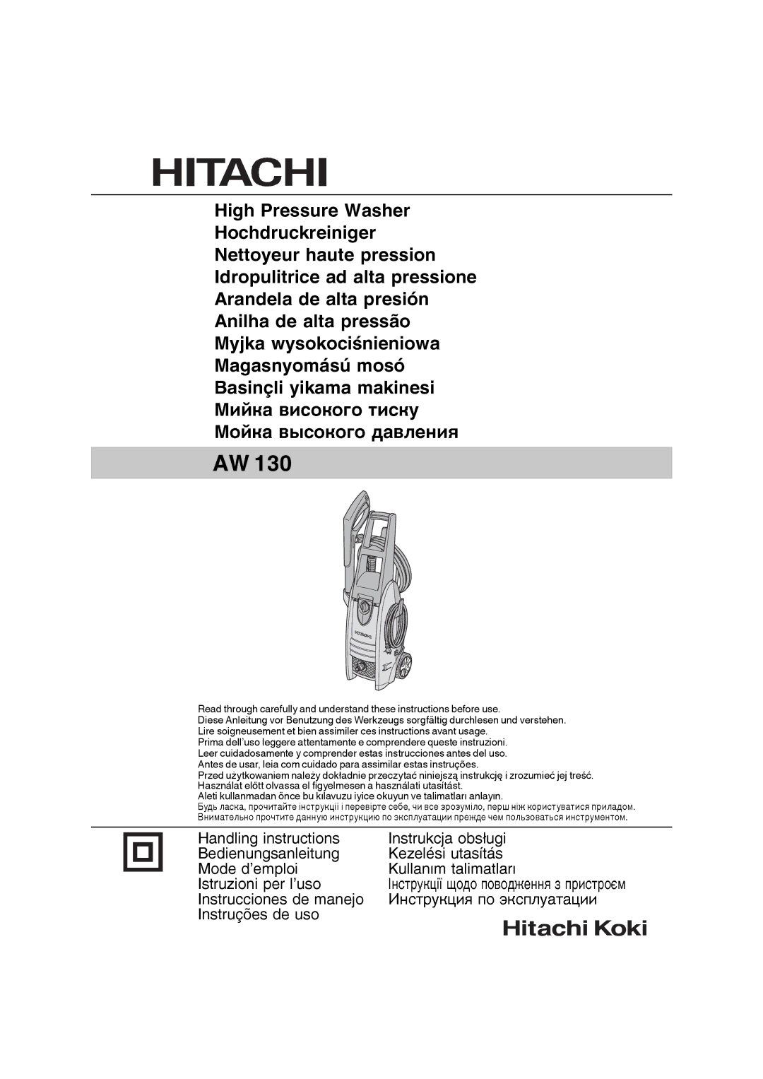 Hitachi AW 130 manual 