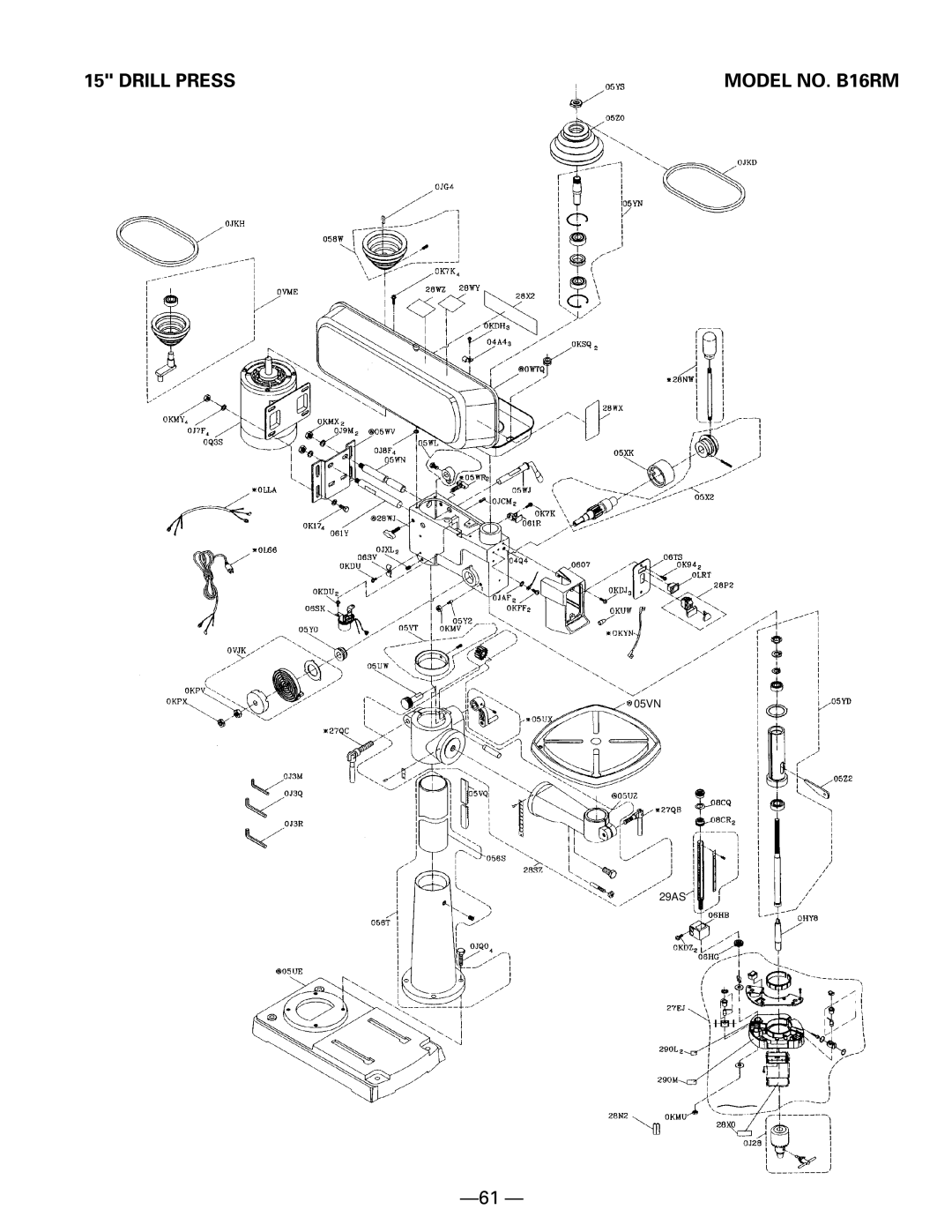 Hitachi B 16RM instruction manual Drill Press Model NO. B16RM 