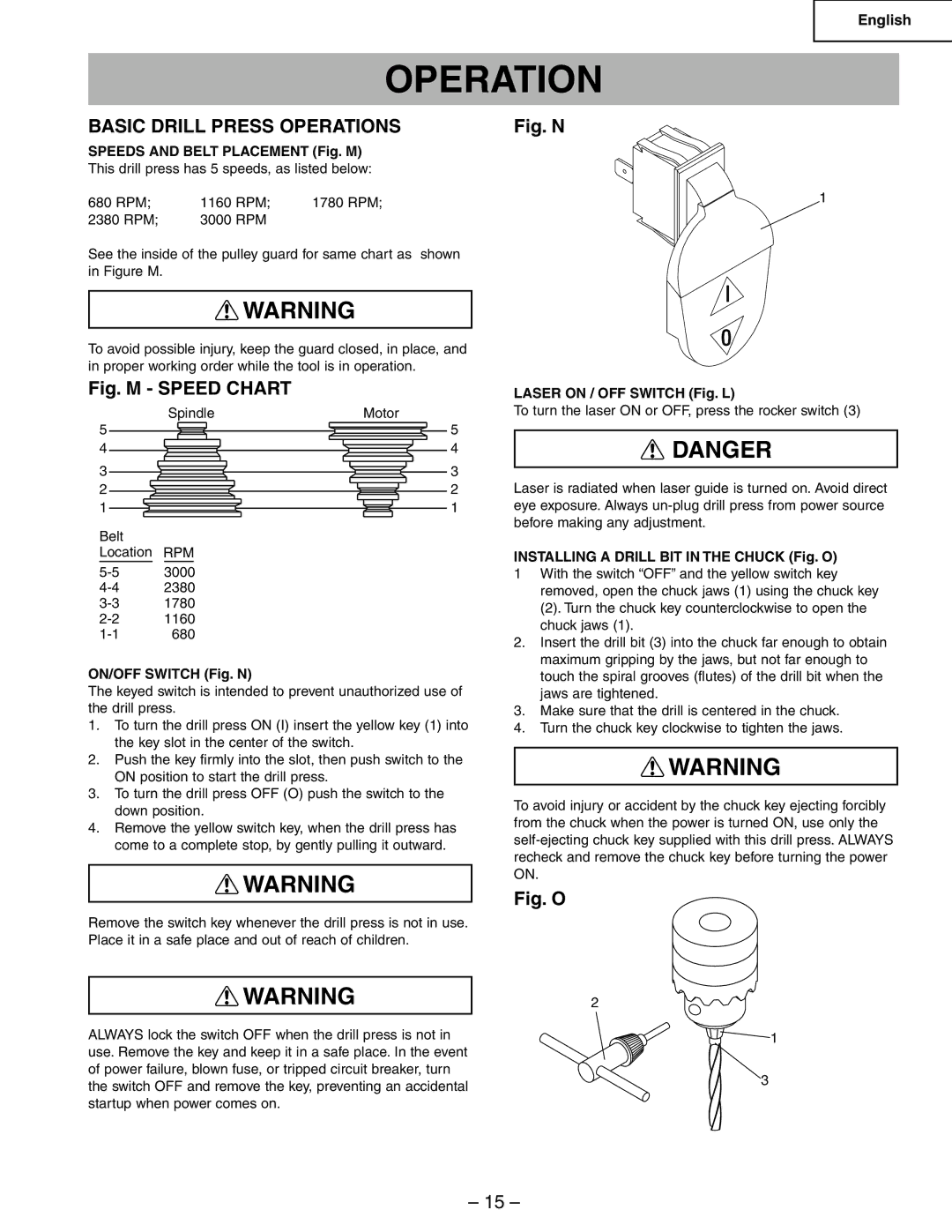 Hitachi B13F instruction manual Basic Drill Press Operations 