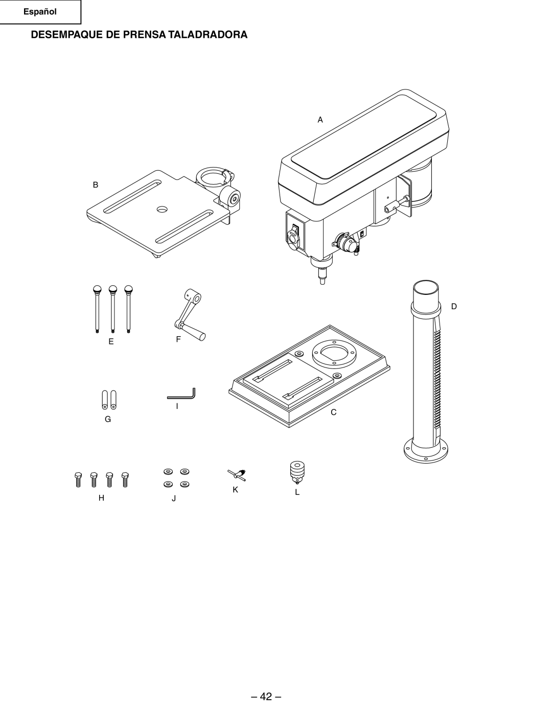 Hitachi B13F instruction manual Desempaque DE Prensa Taladradora 