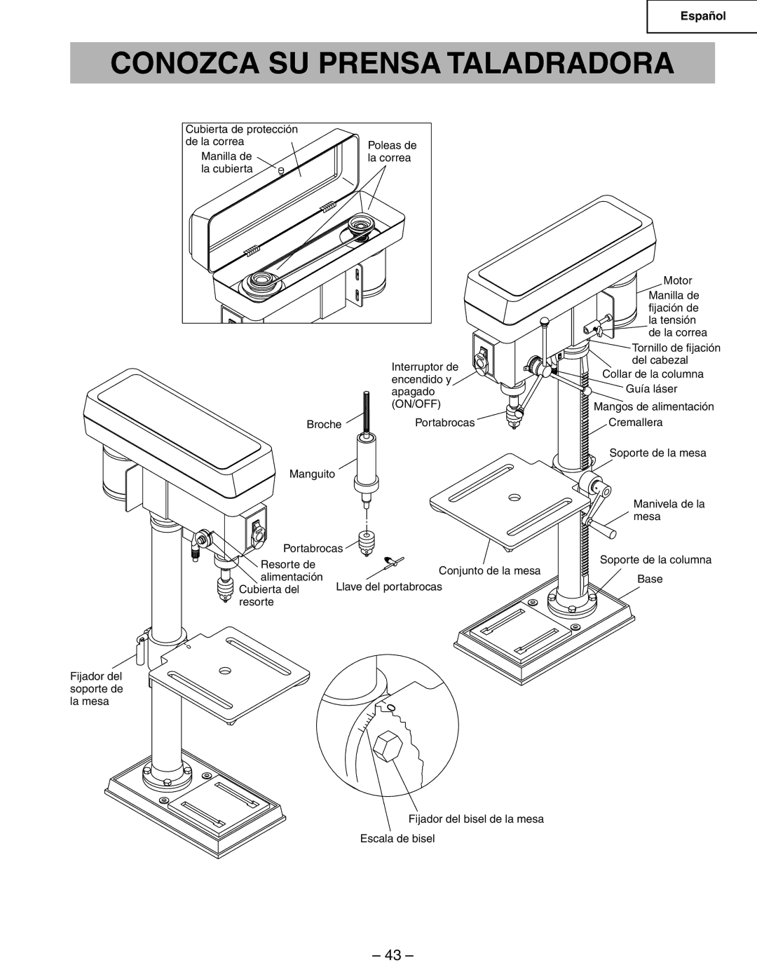 Hitachi B13F instruction manual Conozca SU Prensa Taladradora 