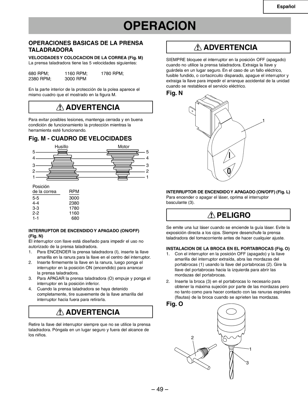 Hitachi B13F instruction manual Operaciones Basicas DE LA Prensa Taladradora 