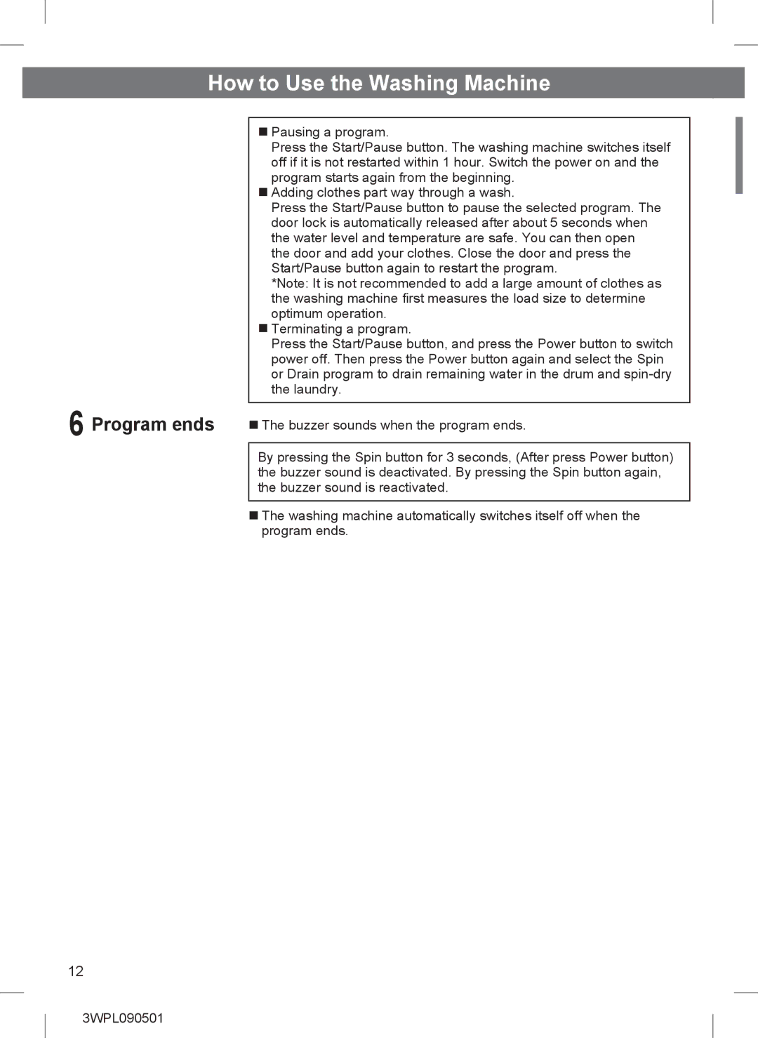 Hitachi BD-W85TAE installation instructions Program ends 