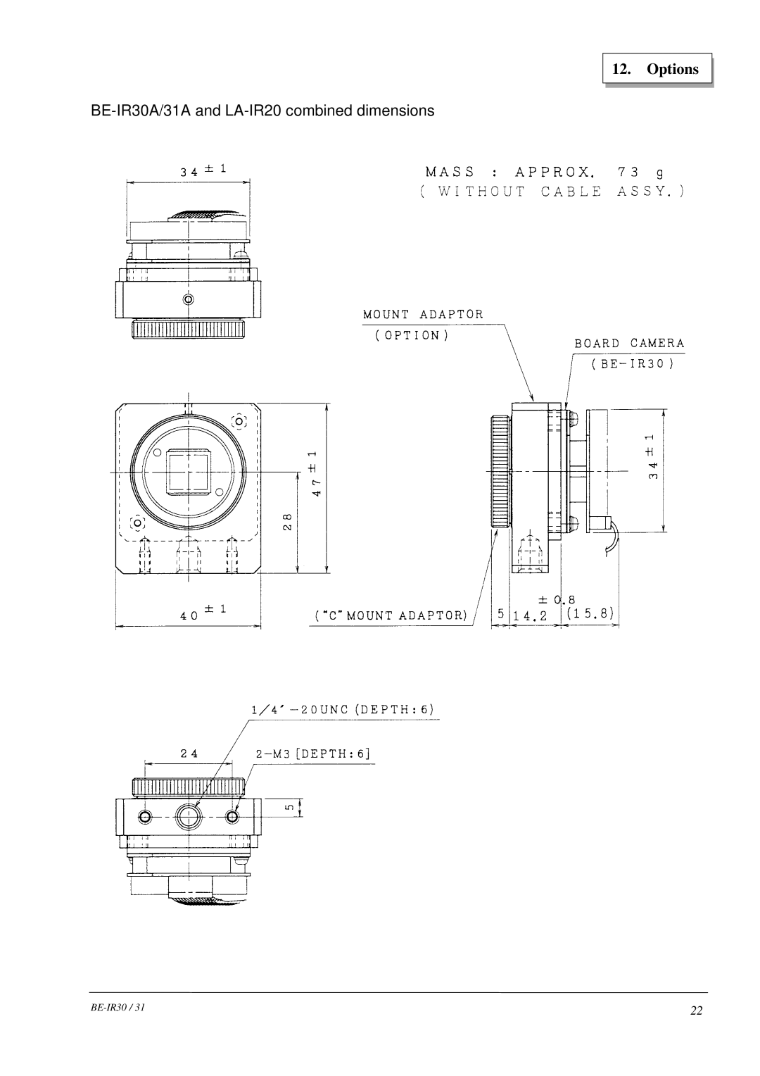 Hitachi BE-IR30, BE-IR31 manual Options 