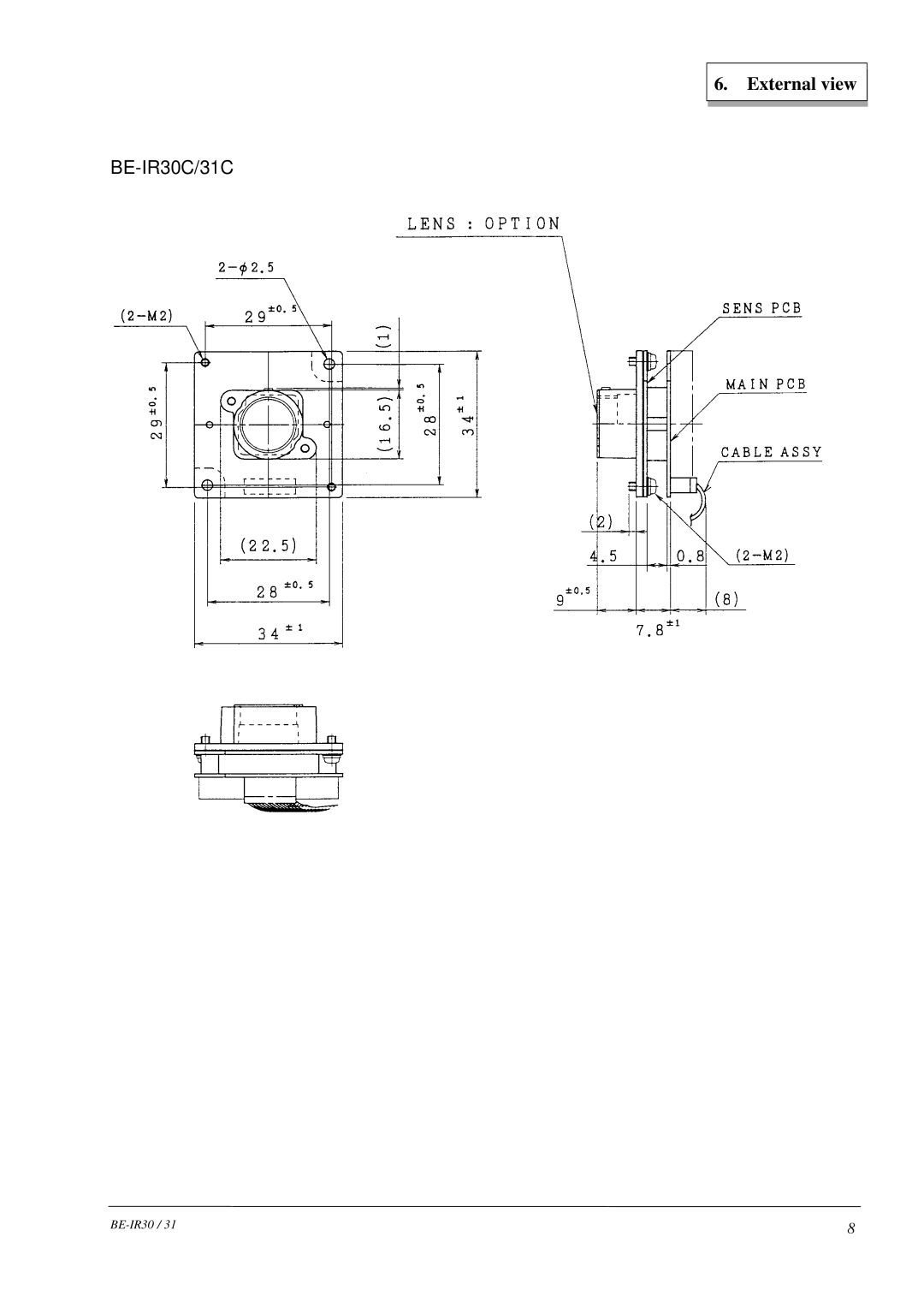 Hitachi BE-IR30, BE-IR31 manual External view 