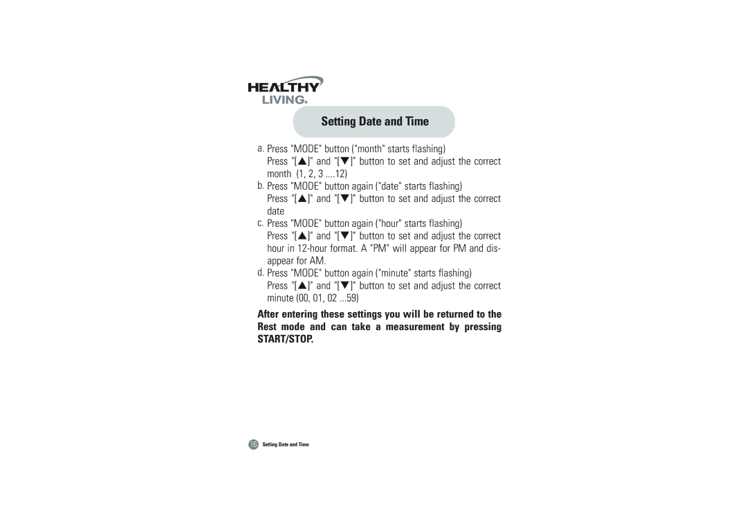 Hitachi BVA-2007 owner manual Setting Date and Time, Press Mode button month starts flashing 