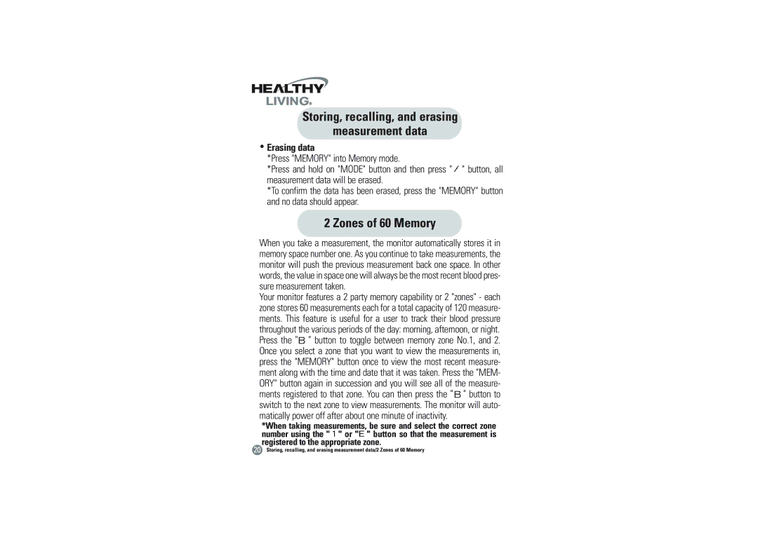 Hitachi BVA-2007 owner manual Zones of 60 Memory, Erasing data 