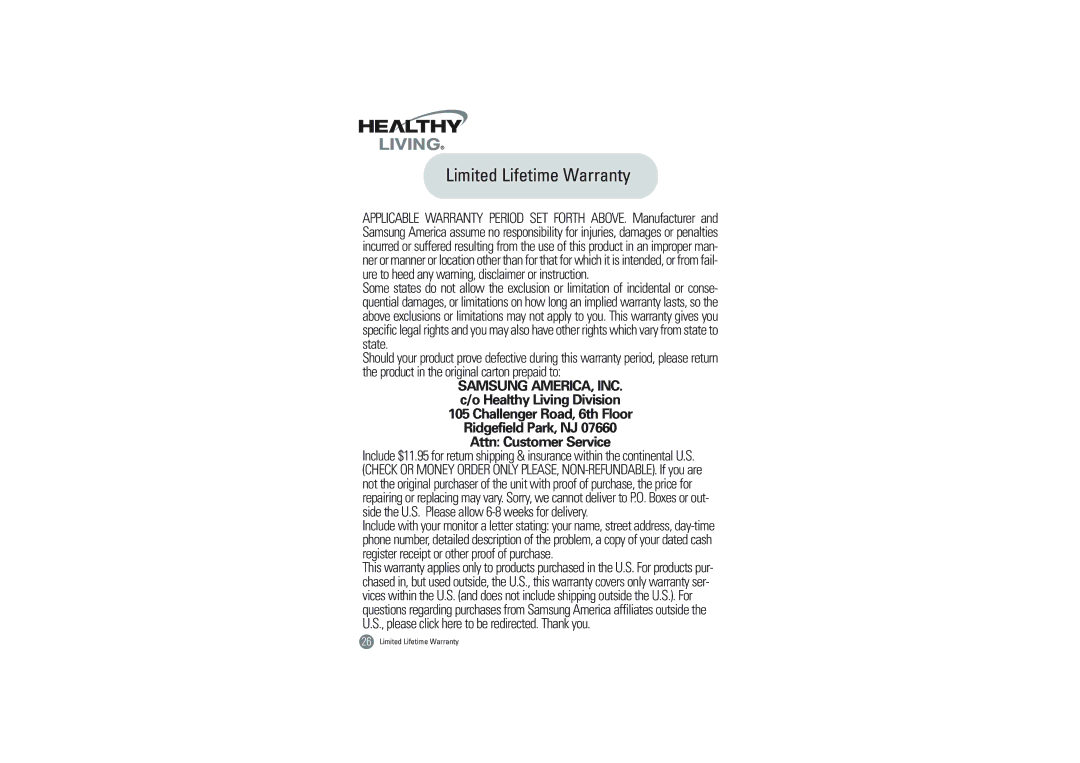 Hitachi BVA-2007 owner manual Limited Lifetime Warranty 