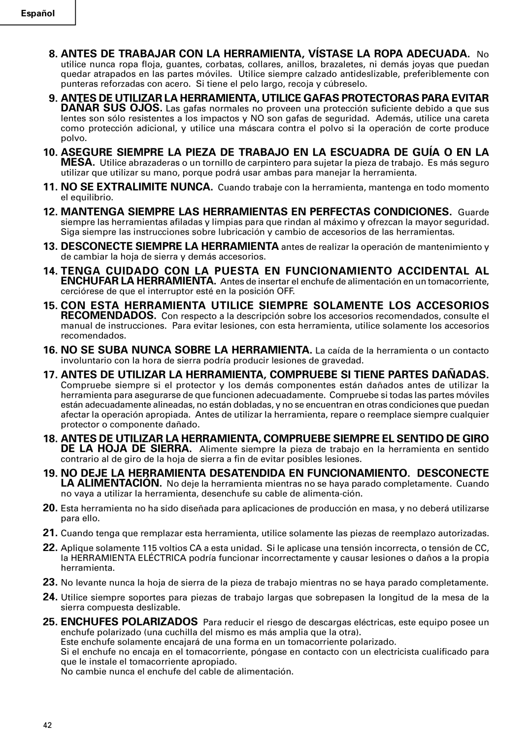 Hitachi C 10FCB instruction manual Español 