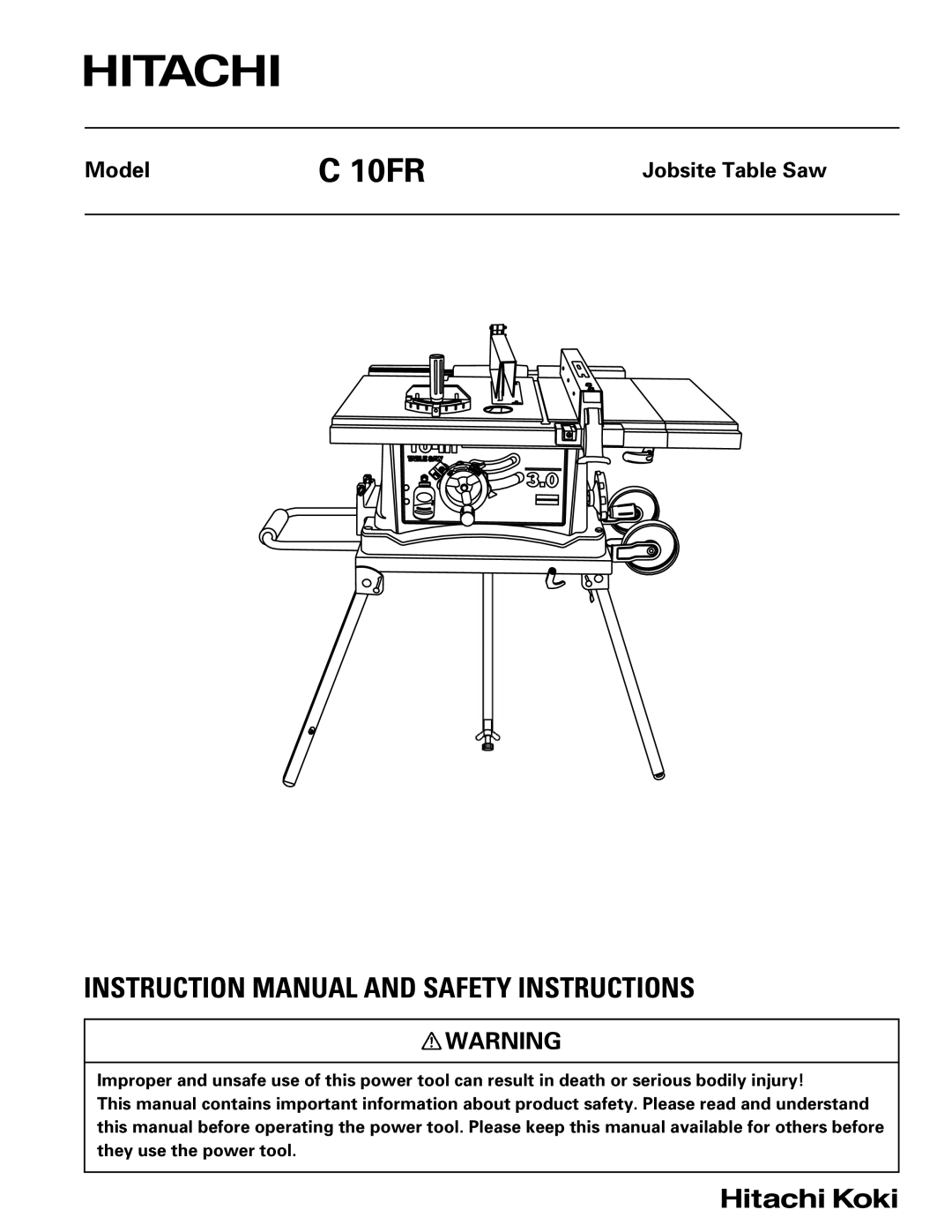 Hitachi C 10FR instruction manual 