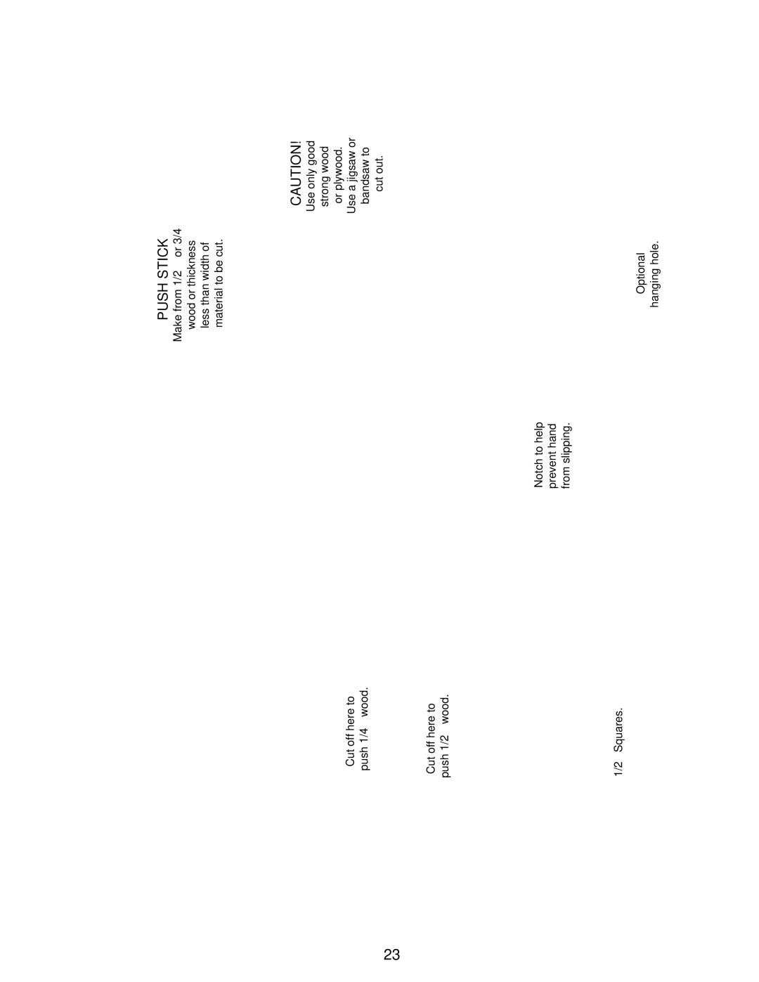 Hitachi C 10FR instruction manual Push Stick 