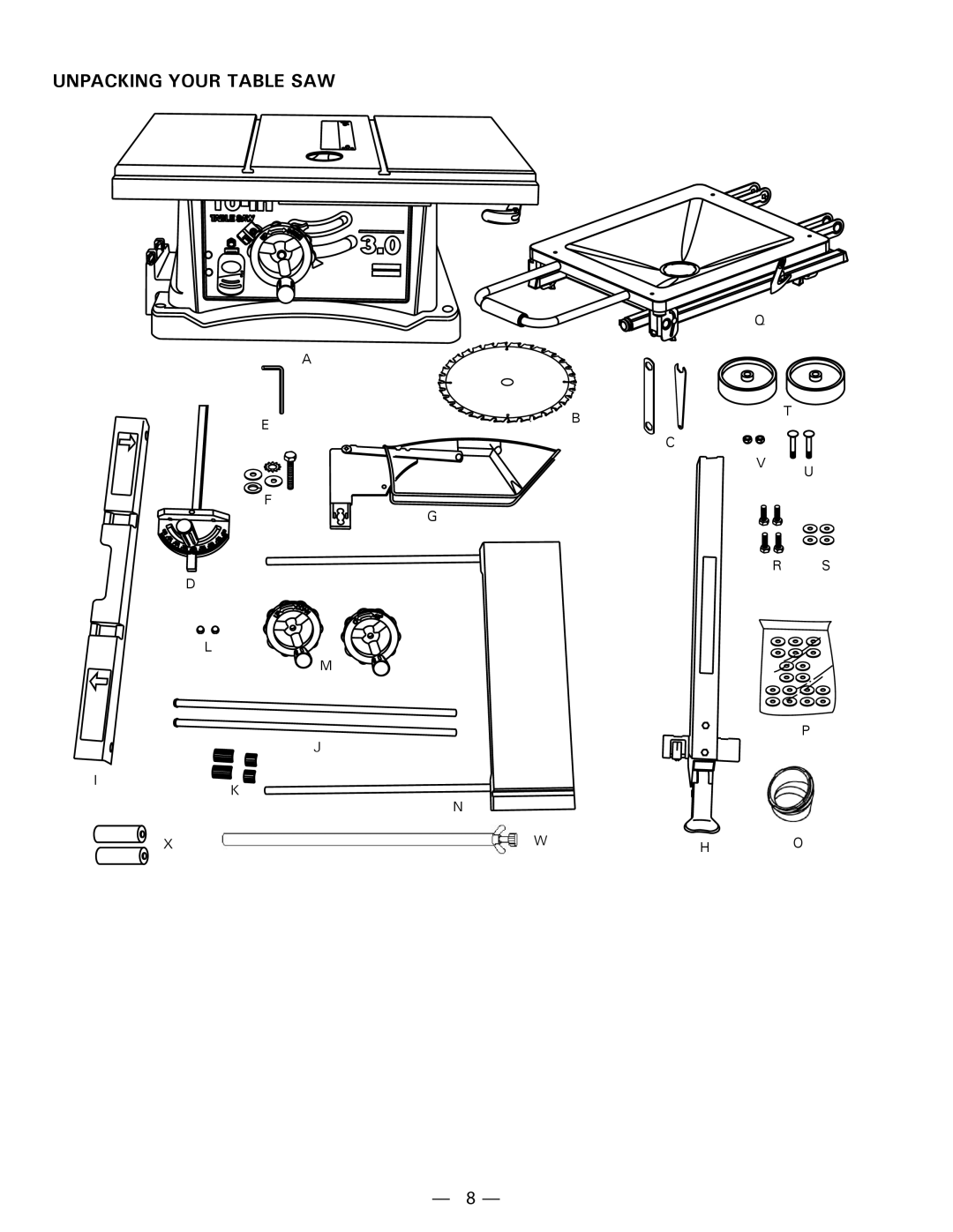 Hitachi C 10FR instruction manual Unpacking Your Table SAW 