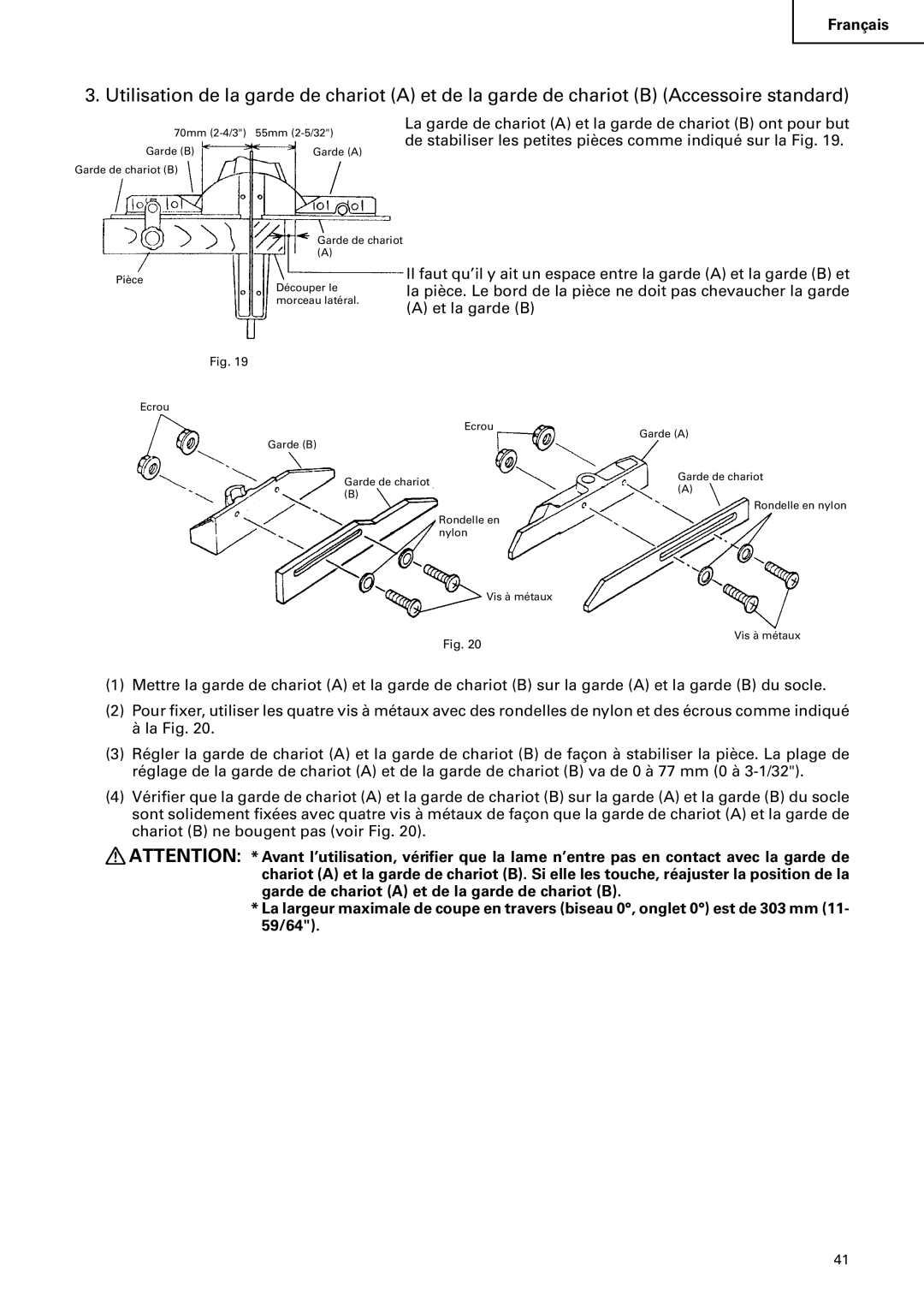 Hitachi C 10FS instruction manual Et la garde B 