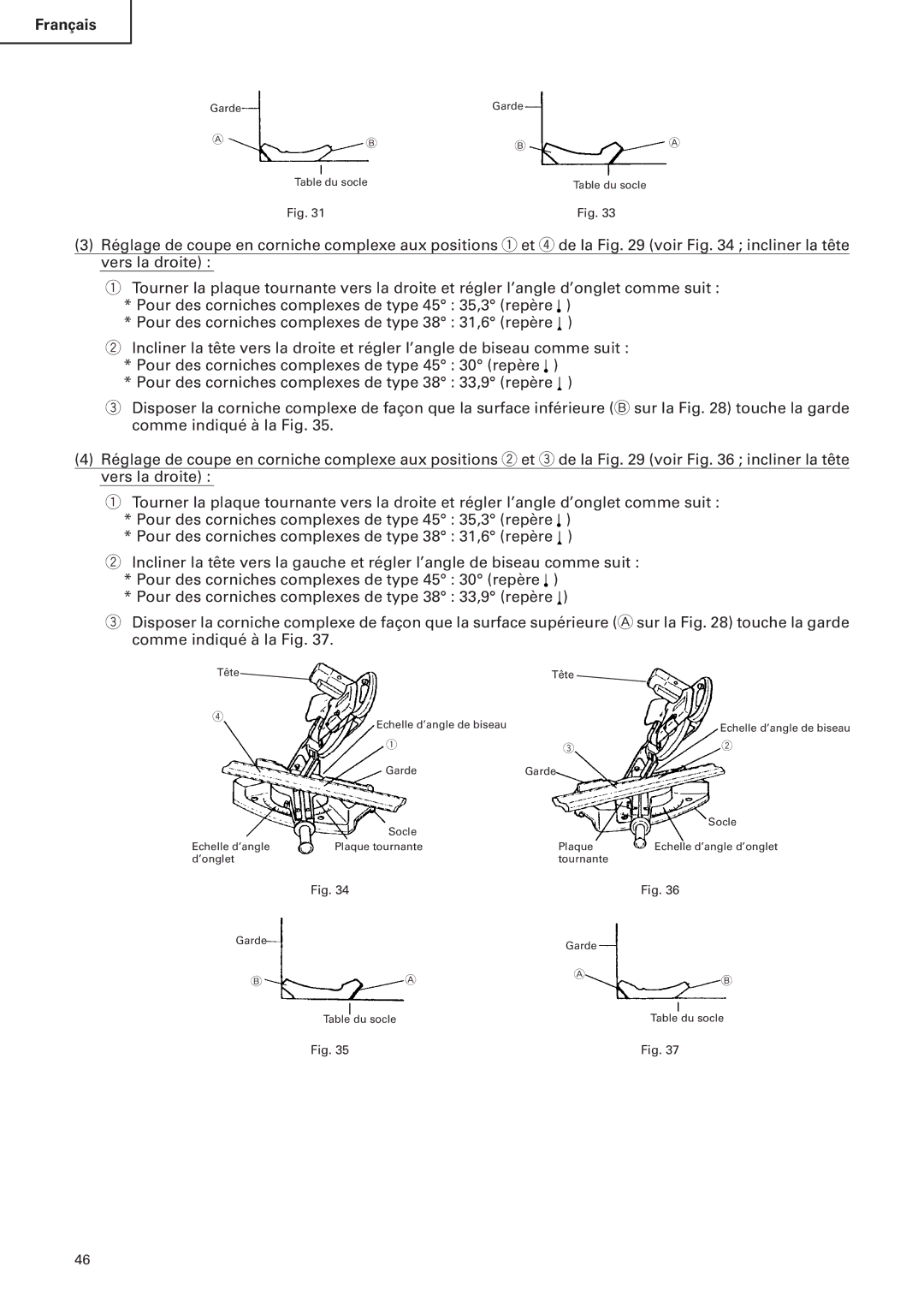 Hitachi C 10FS instruction manual Garde Table du socle 