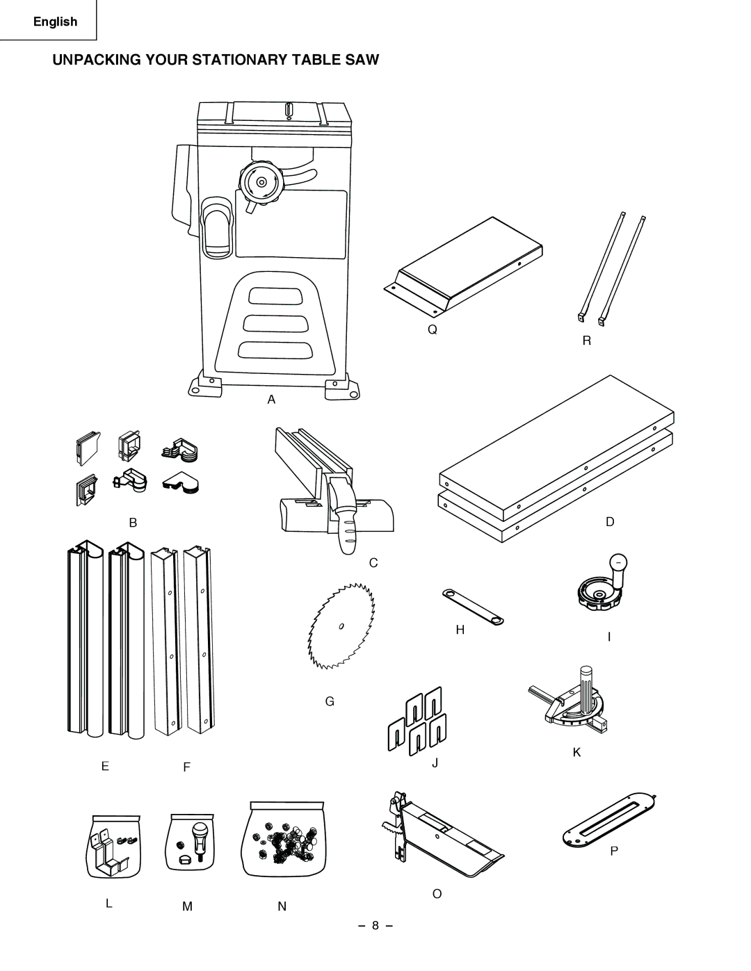 Hitachi C 10LA instruction manual Unpacking Your Stationary Table SAW 