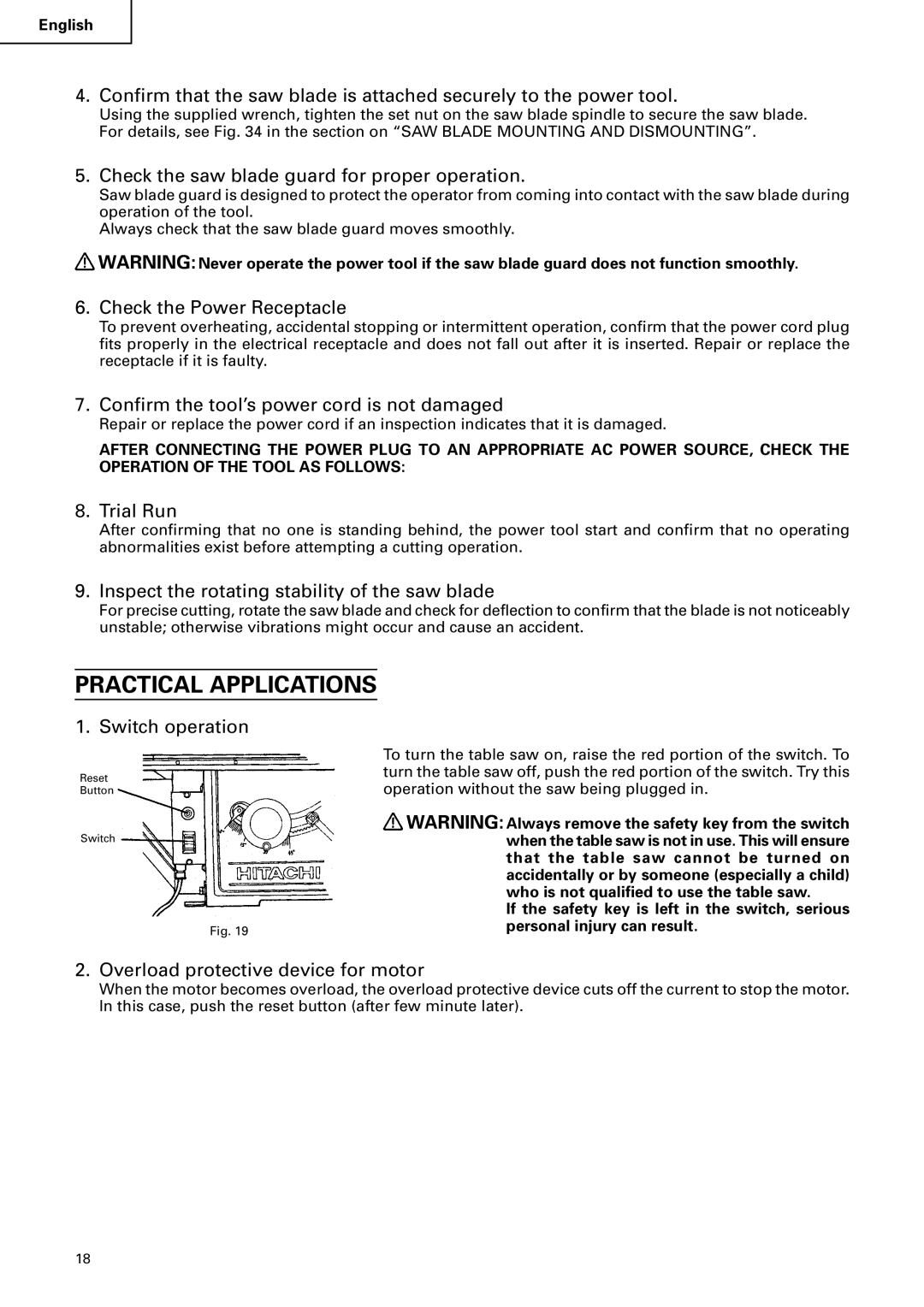 Hitachi C 10RA2 instruction manual Practical Applications 