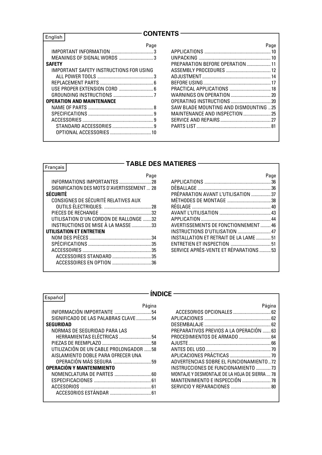 Hitachi C 10RA2 instruction manual Contents 