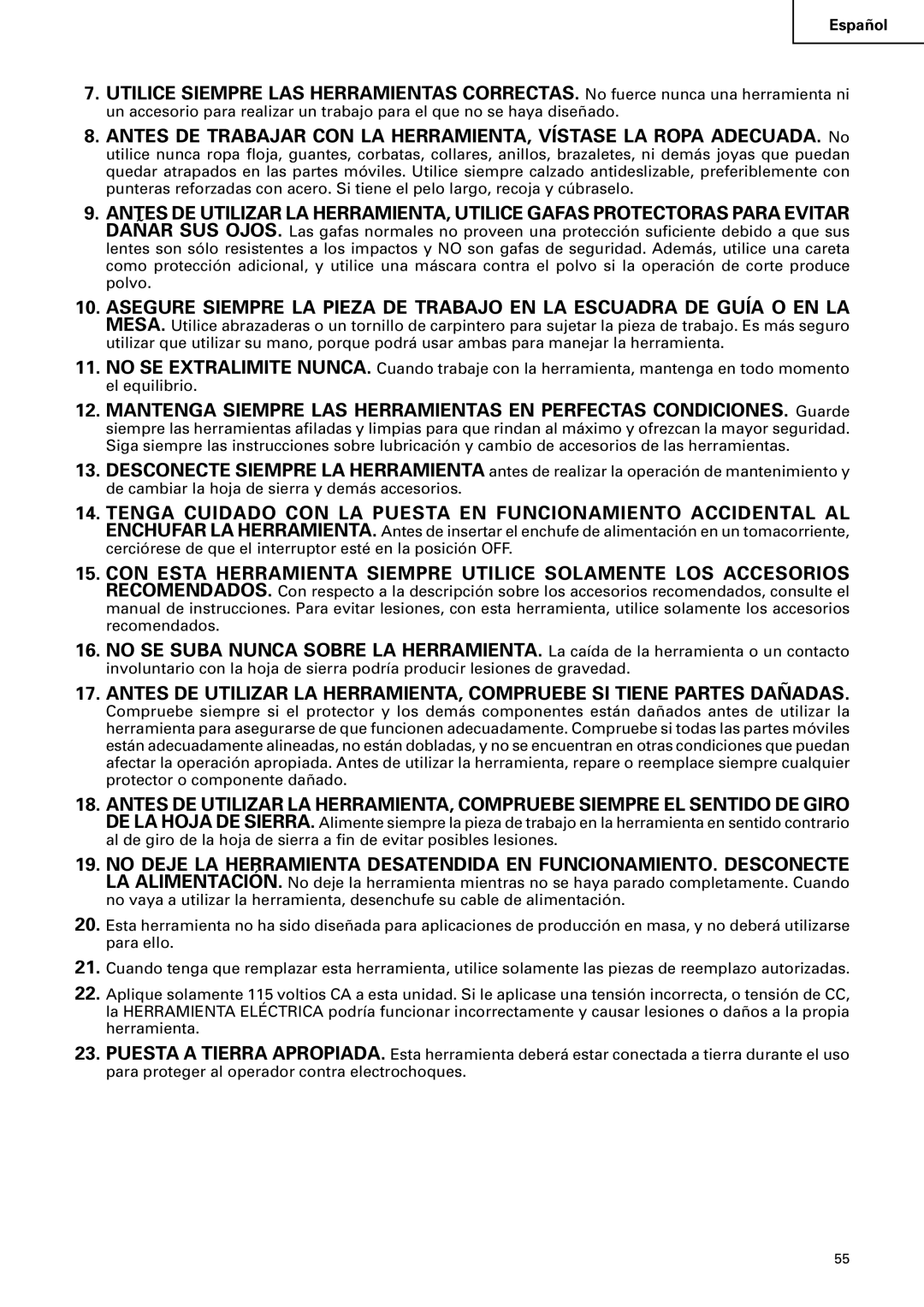 Hitachi C 10RA2 instruction manual Español 