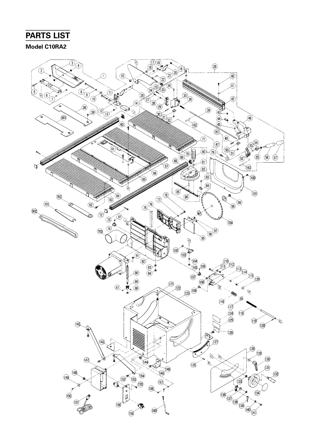 Hitachi C 10RA2 instruction manual Parts List 