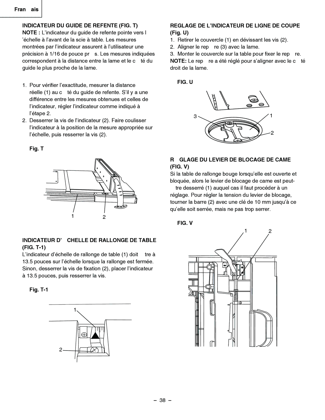 Hitachi C 10RA3 instruction manual Indicateur D’ÉCHELLE DE Rallonge DE Table FIG. T-1 