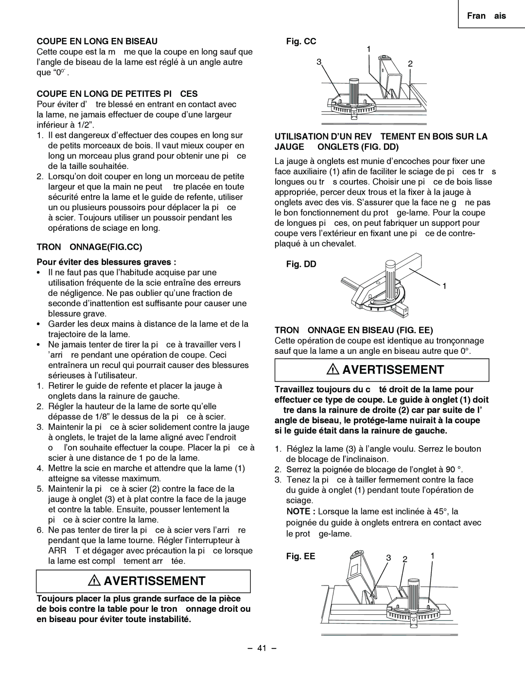 Hitachi C 10RA3 instruction manual Coupe EN Long EN Biseau, Coupe EN Long DE Petites Pièces, Tronçonnage FIG.CC 