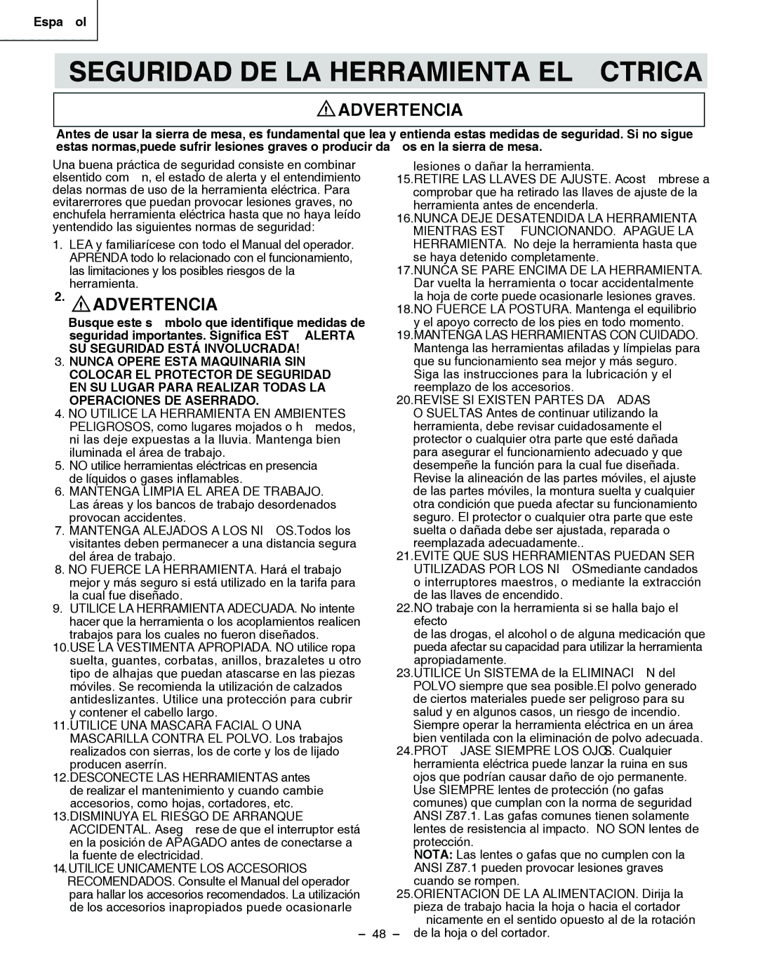 Hitachi C 10RA3 instruction manual Seguridad DE LA Herramienta Eléctrica 