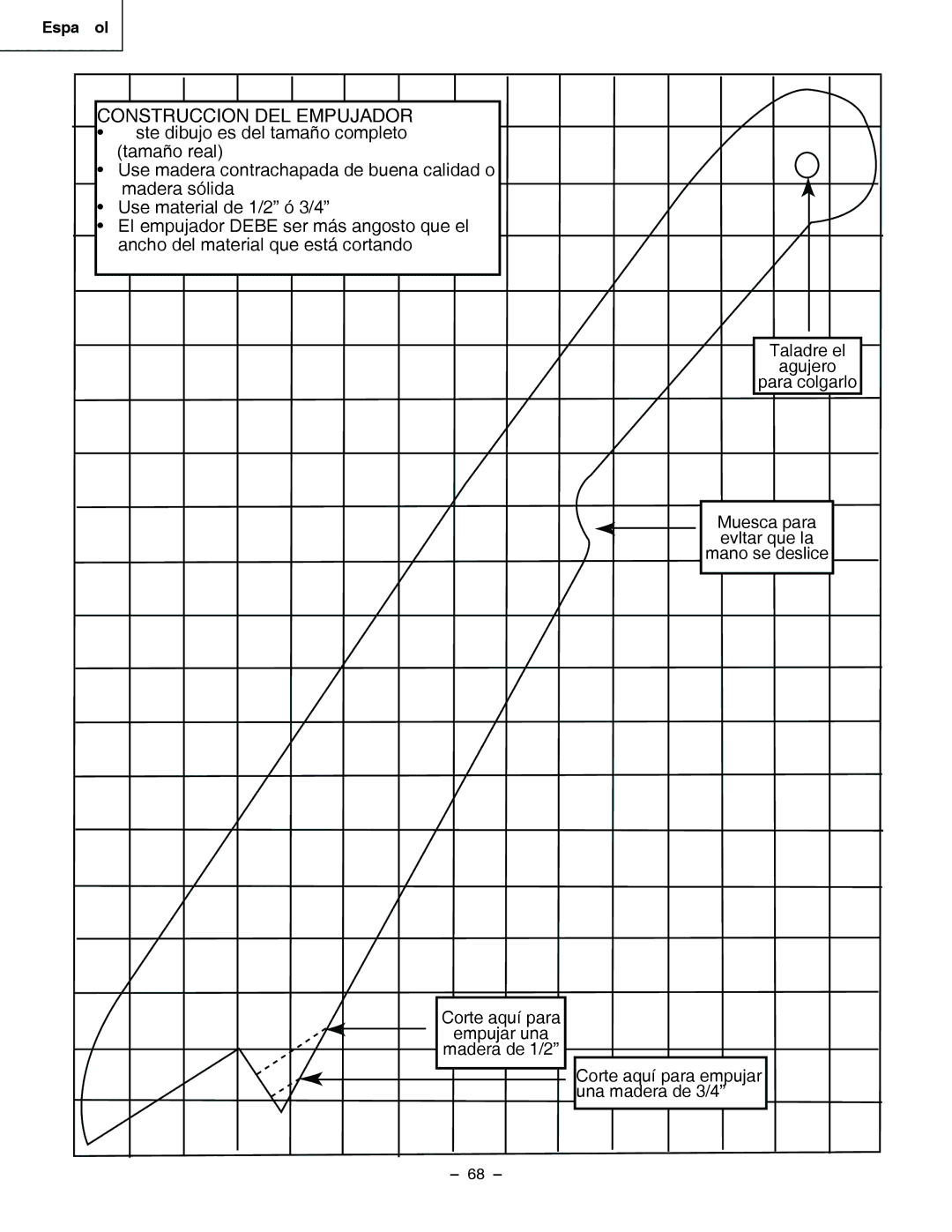 Hitachi C 10RA3 instruction manual Construccion DEL Empujador 