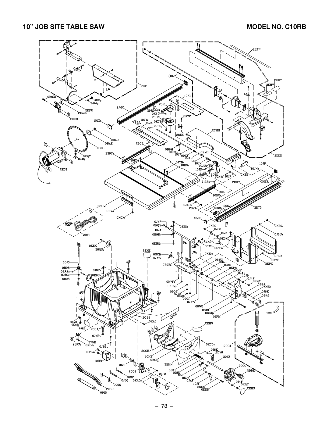 Hitachi C 10RB instruction manual JOB Site Table SAW 