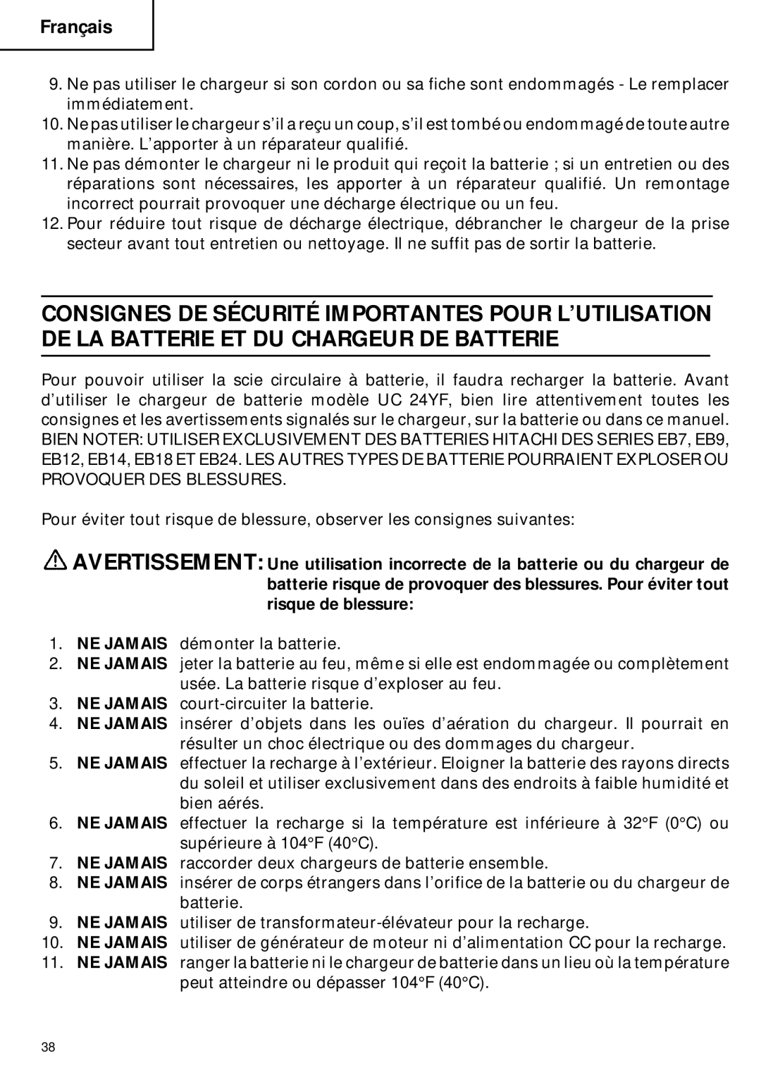 Hitachi C 6DC2 instruction manual Français 