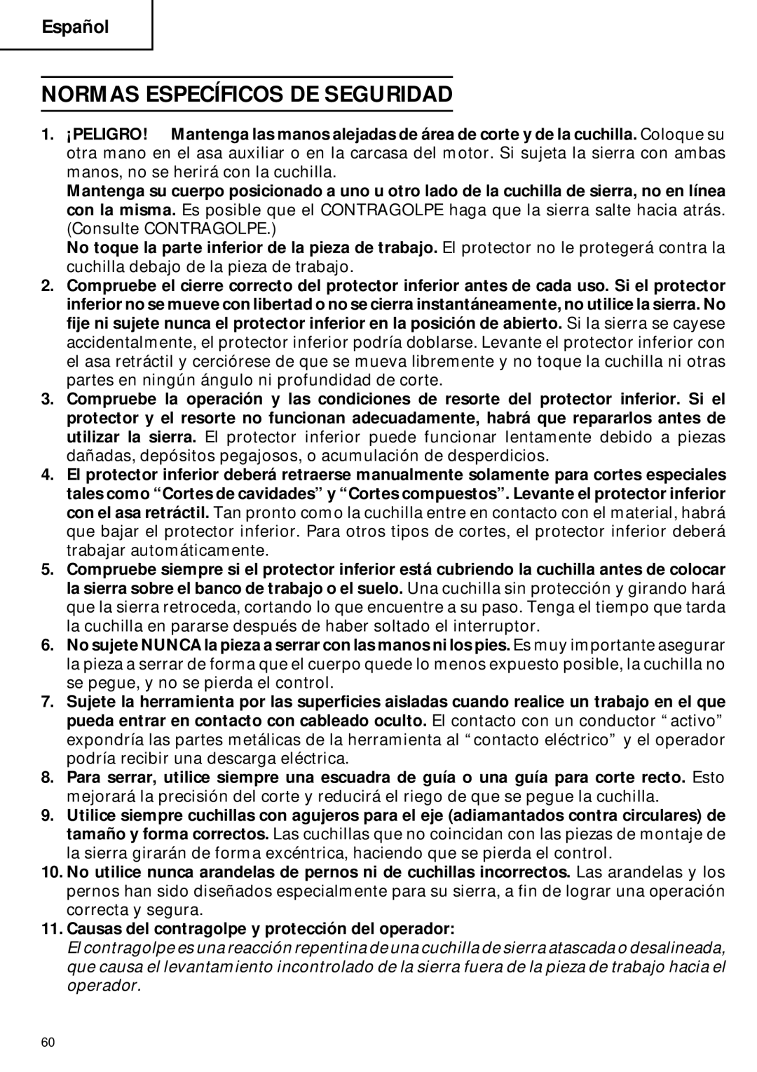 Hitachi C 6DC2 instruction manual Normas Específicos DE Seguridad 