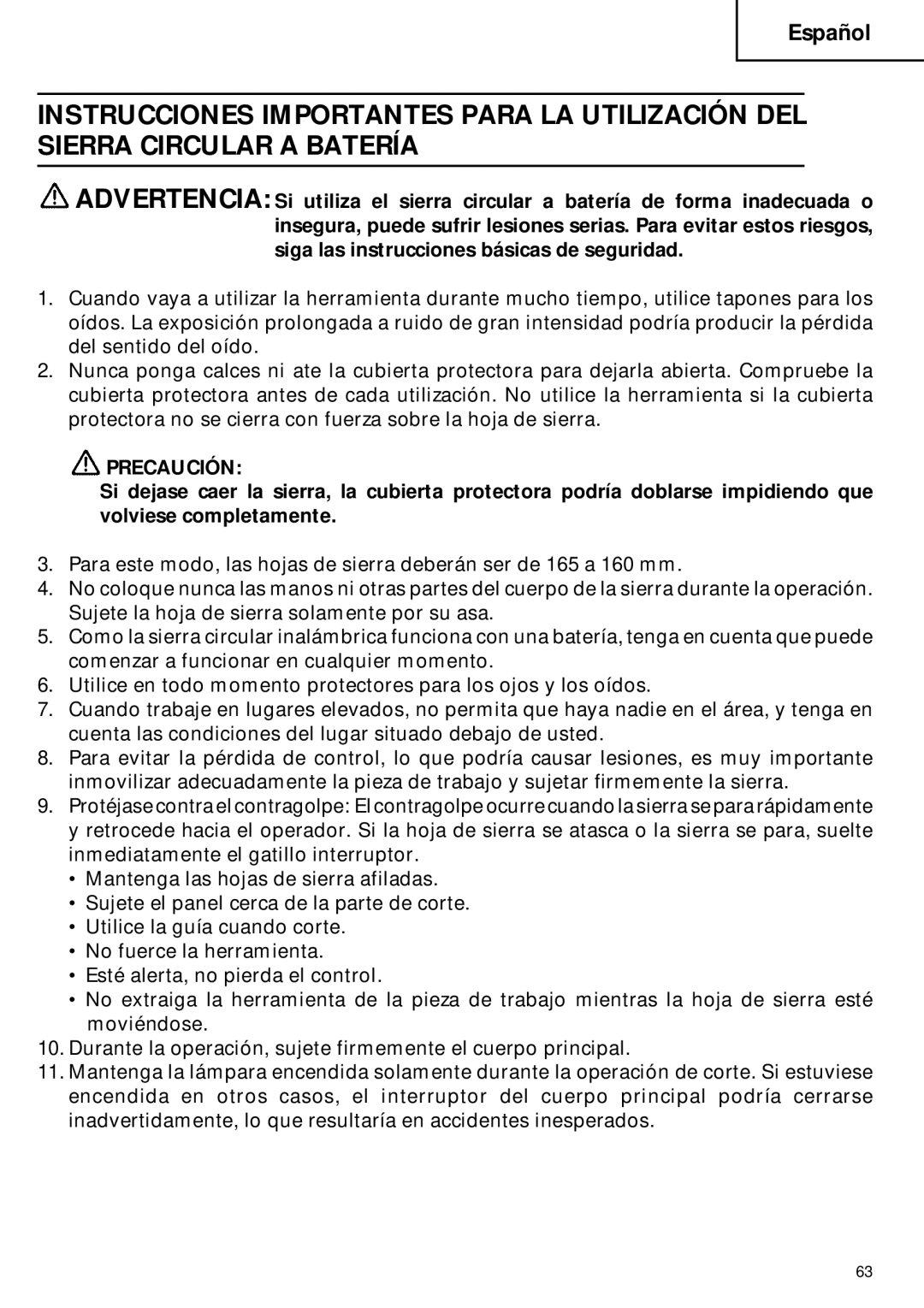 Hitachi C 6DC2 instruction manual Precaución 