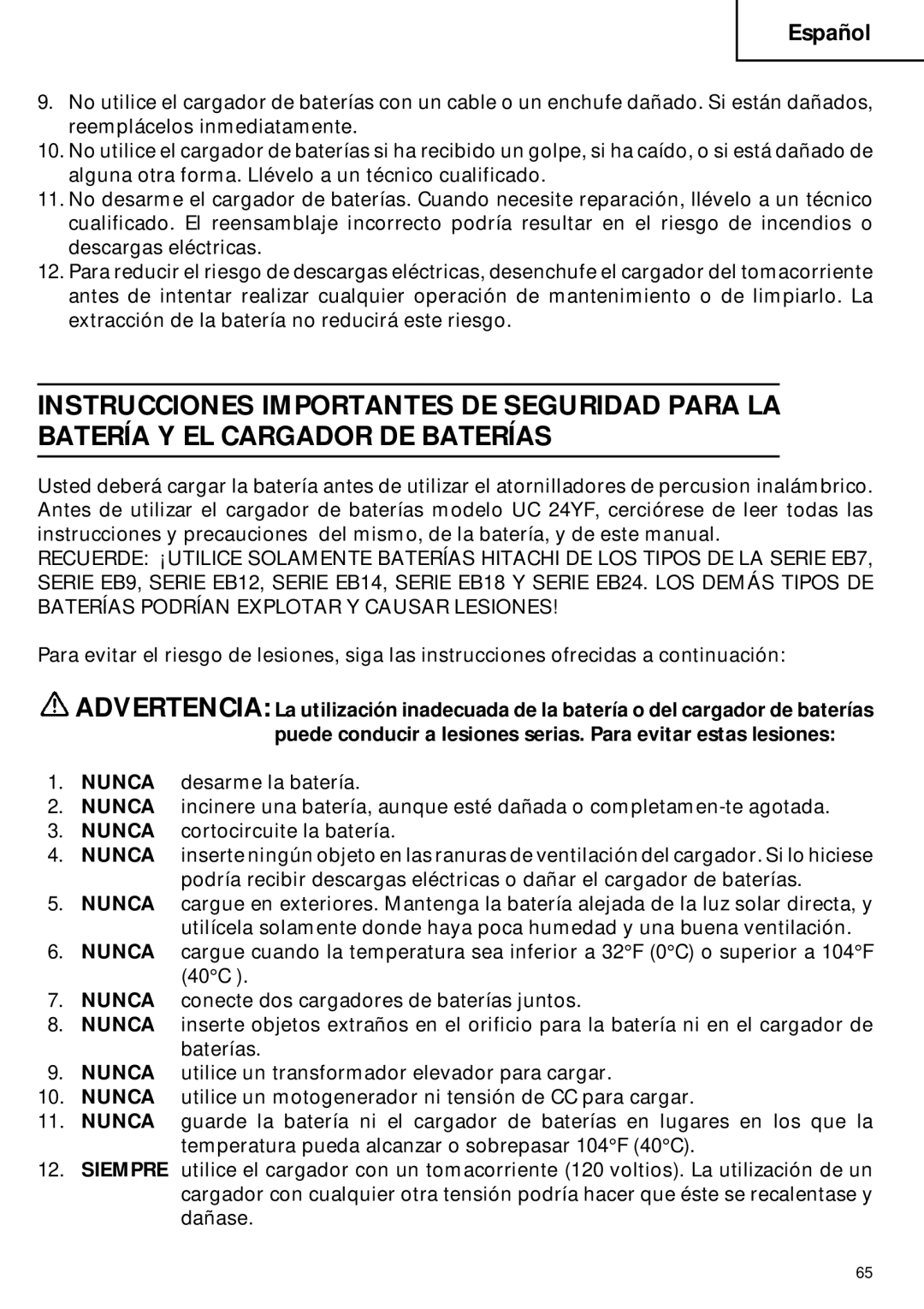 Hitachi C 6DC2 instruction manual Español 