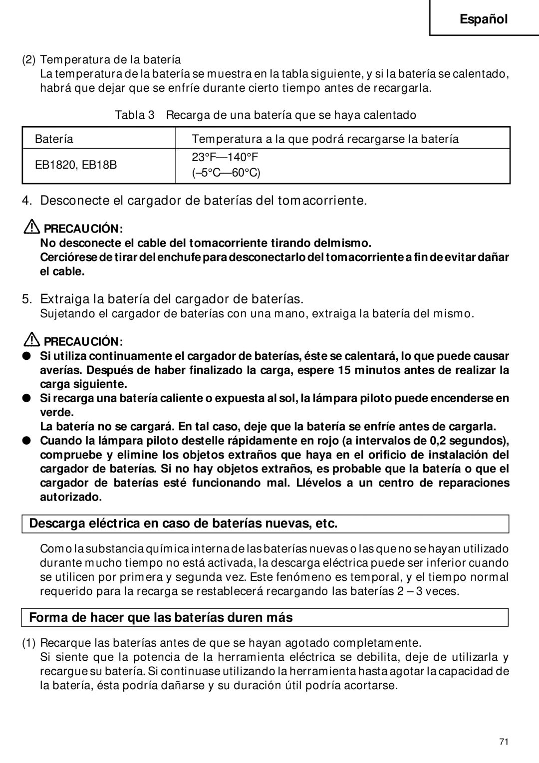 Hitachi C 6DC2 Desconecte el cargador de baterías del tomacorriente, Extraiga la batería del cargador de baterías 