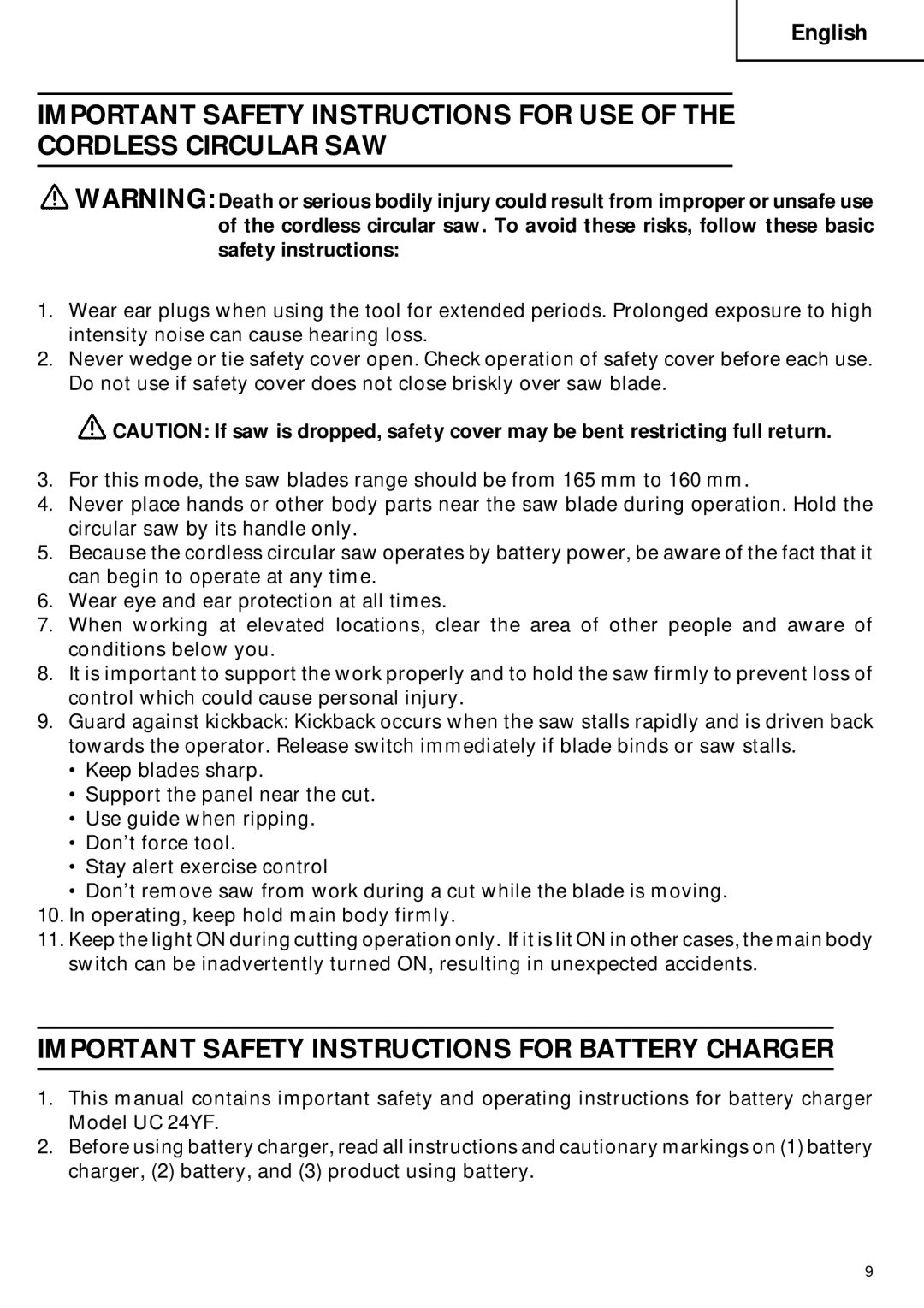 Hitachi C 6DC2 instruction manual Important Safety Instructions for Battery Charger 