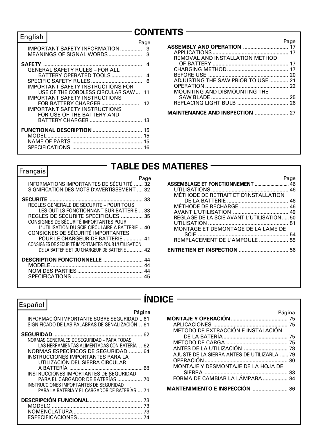 Hitachi C 7D instruction manual Contents 