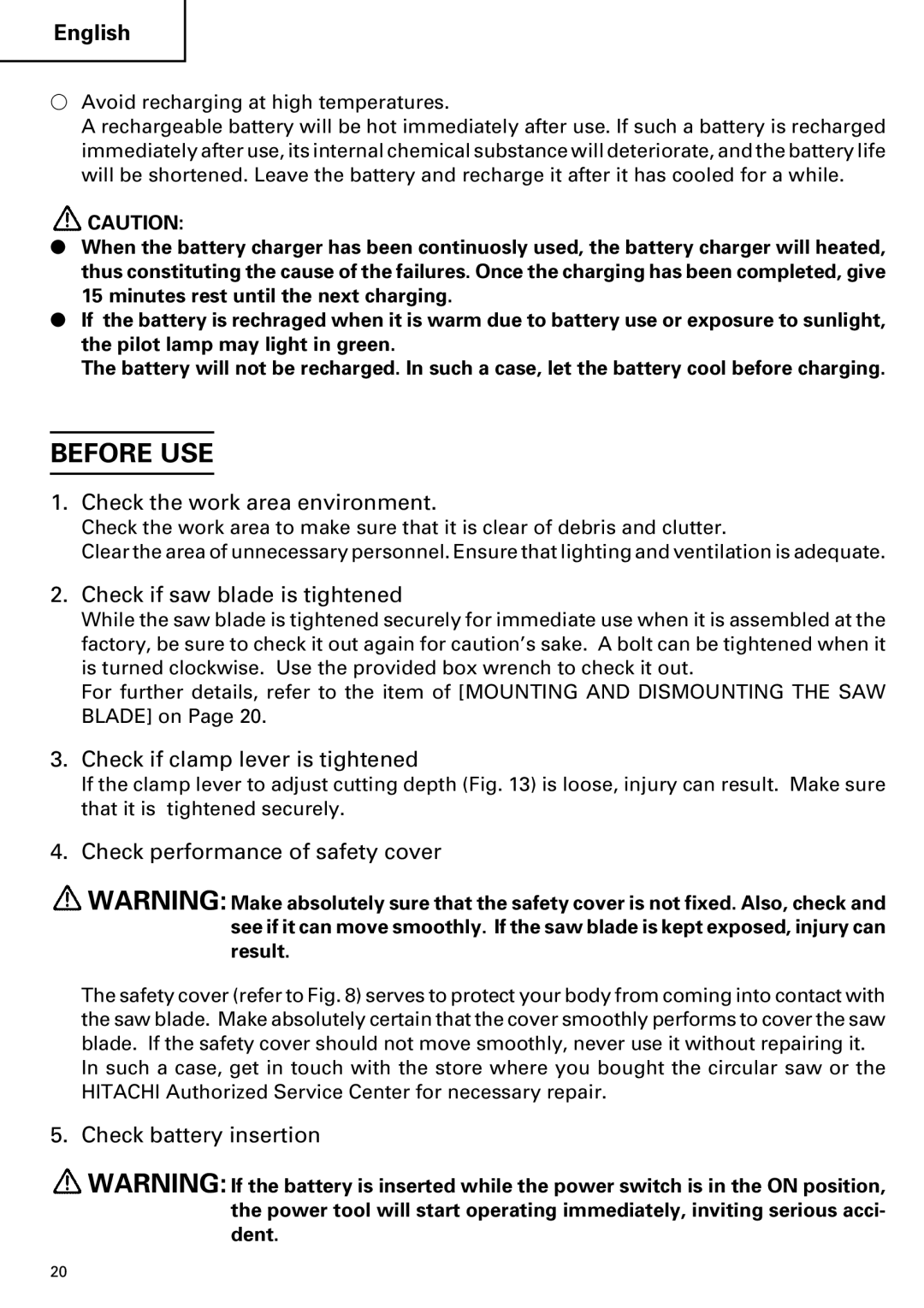 Hitachi C 7D instruction manual Before USE 