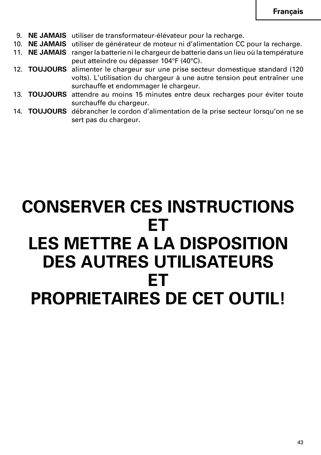 Hitachi C 7D instruction manual Français 