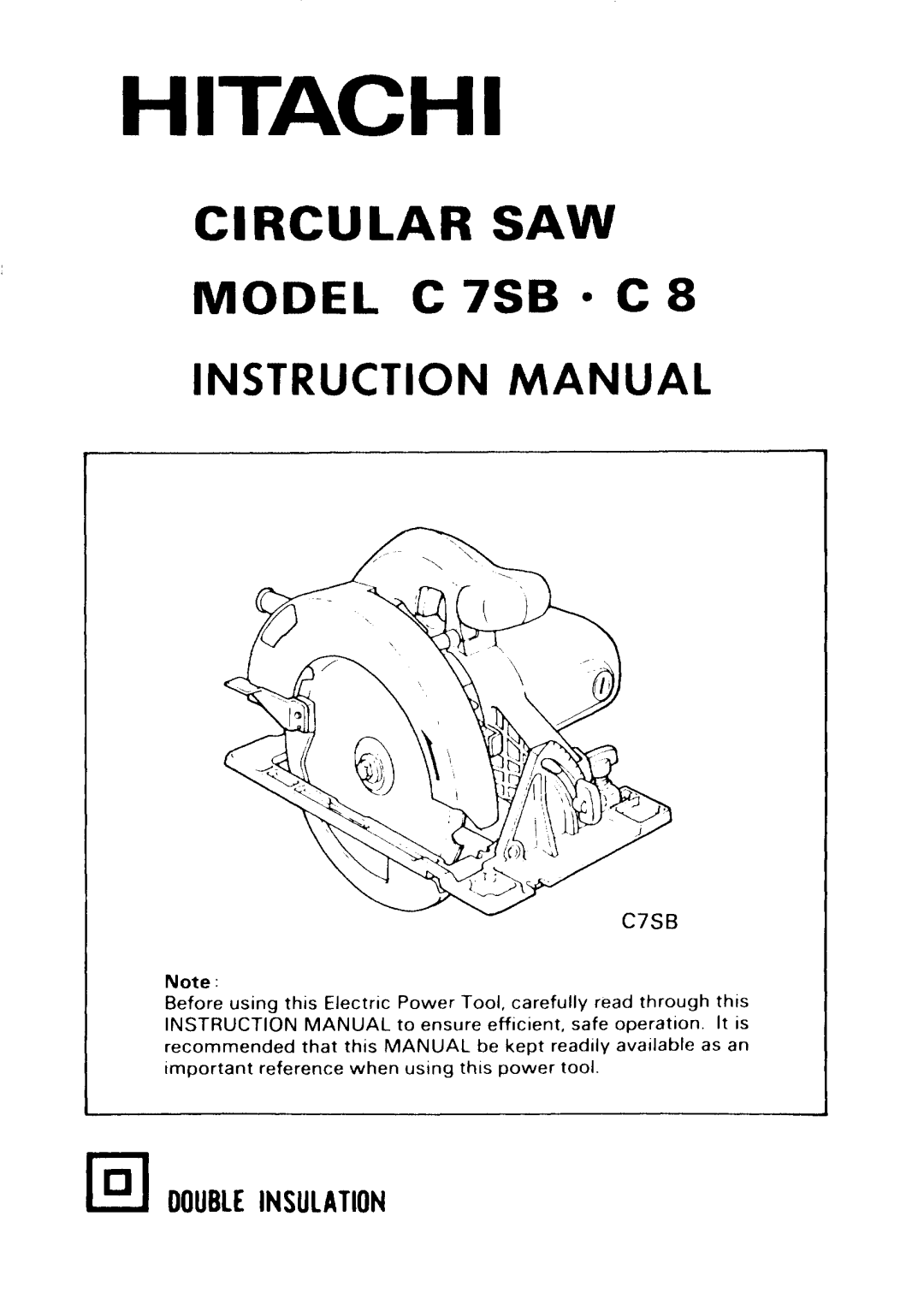 Hitachi C 7SB, C 8 manual 