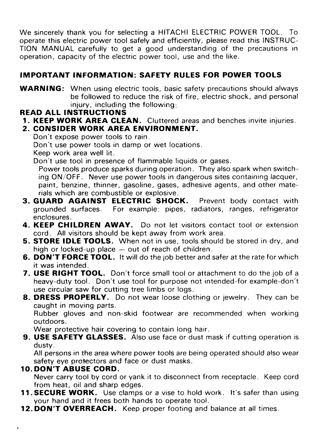 Hitachi C 8, C 7SB manual 