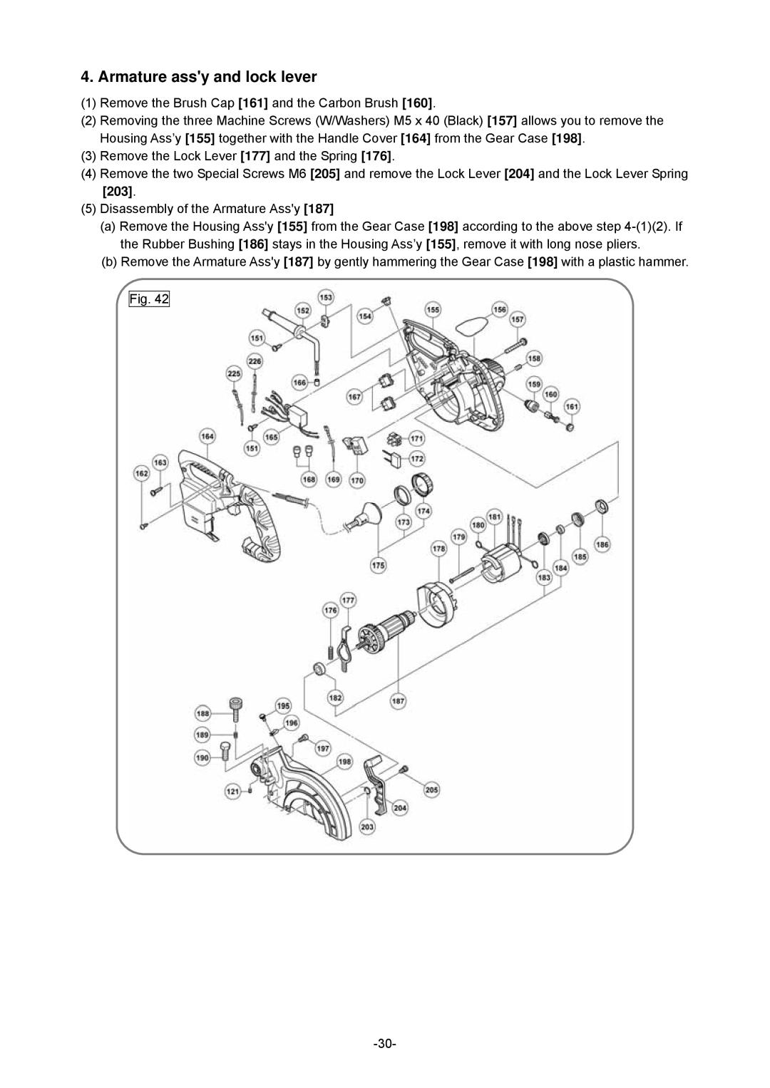 Hitachi C 8FSHE, C 8FSE specifications Armature assy and lock lever 