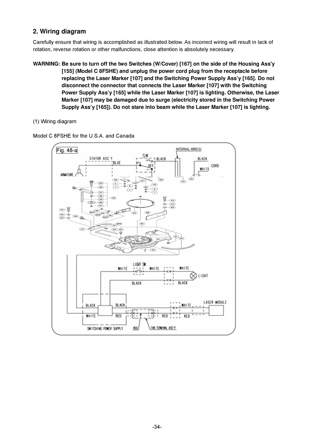 Hitachi C 8FSHE, C 8FSE specifications Wiring diagram 